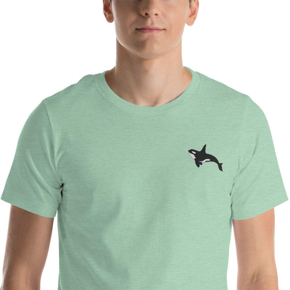 killer whale Cotton T-Shirt - Embroidered - Wildlife Soul killer whale Cotton T-Shirt - Embroidered