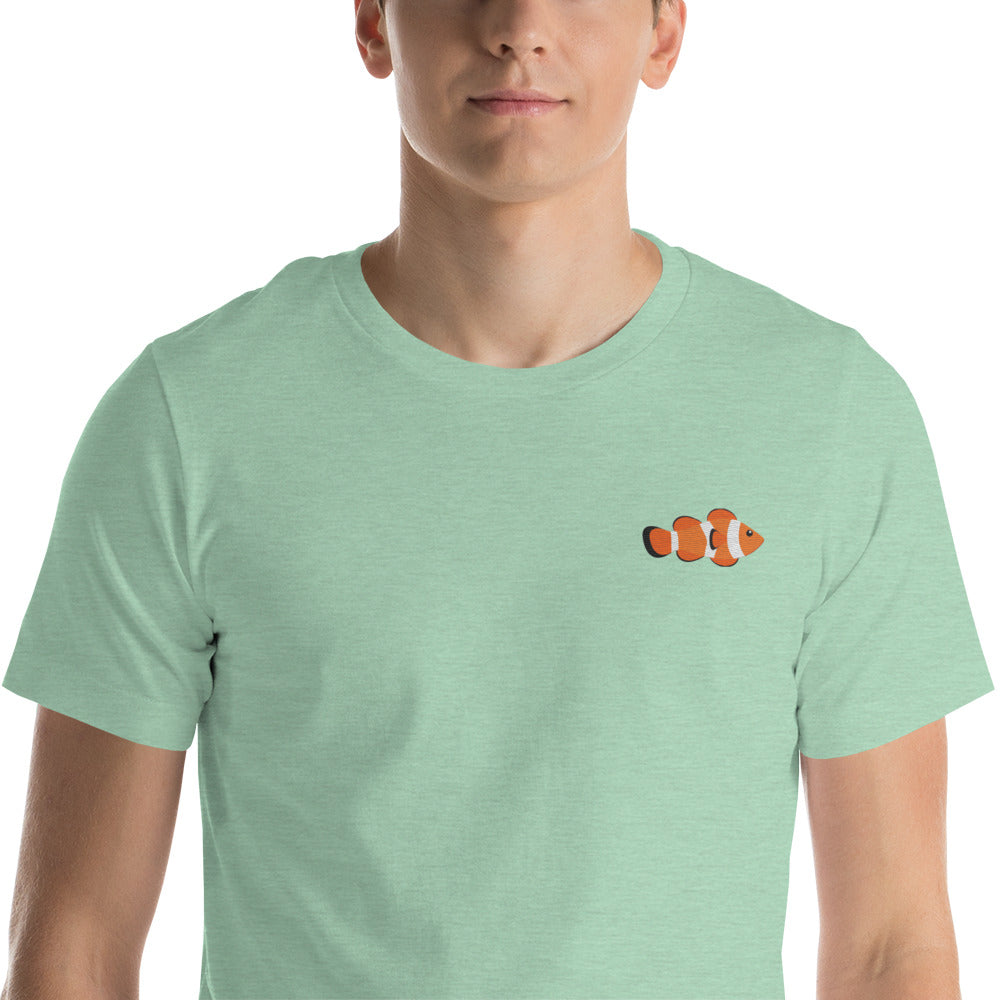 Clownfish Cotton T-Shirt - Embroidered - Wildlife Soul Clownfish Cotton T-Shirt - Embroidered