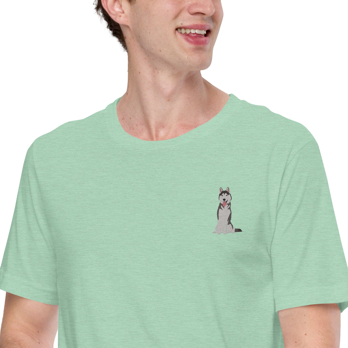 Siberian Husky Cotton T-Shirt - Embroidered - Wildlife Soul Siberian Husky Cotton T-Shirt - Embroidered