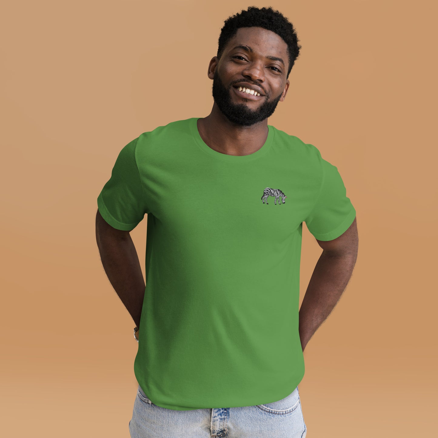 Zebra Cotton T-Shirt - Embroidered - Wildlife Soul Zebra Cotton T-Shirt - Embroidered