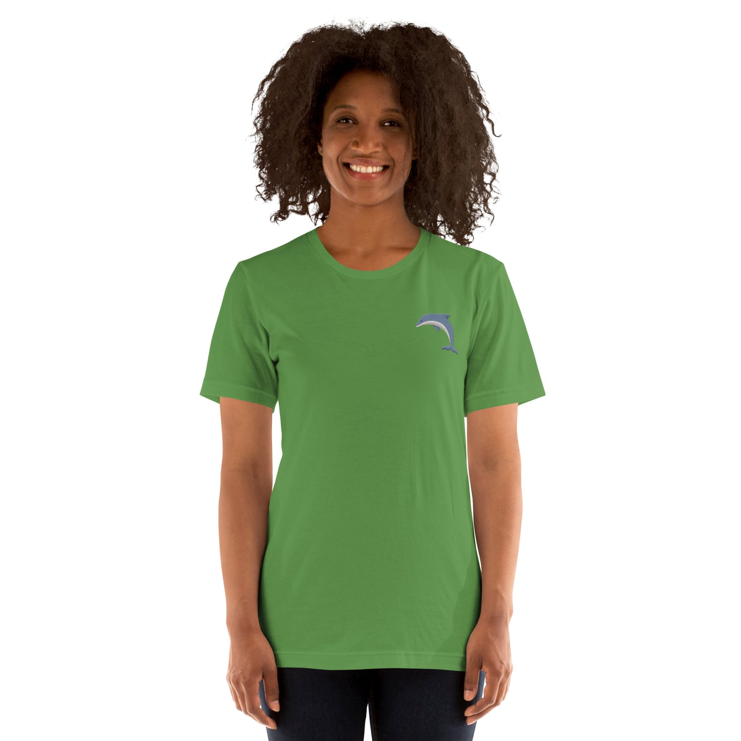 Dolphin Cotton T-Shirt - Embroidered - Wildlife Soul Dolphin Cotton T-Shirt - Embroidered