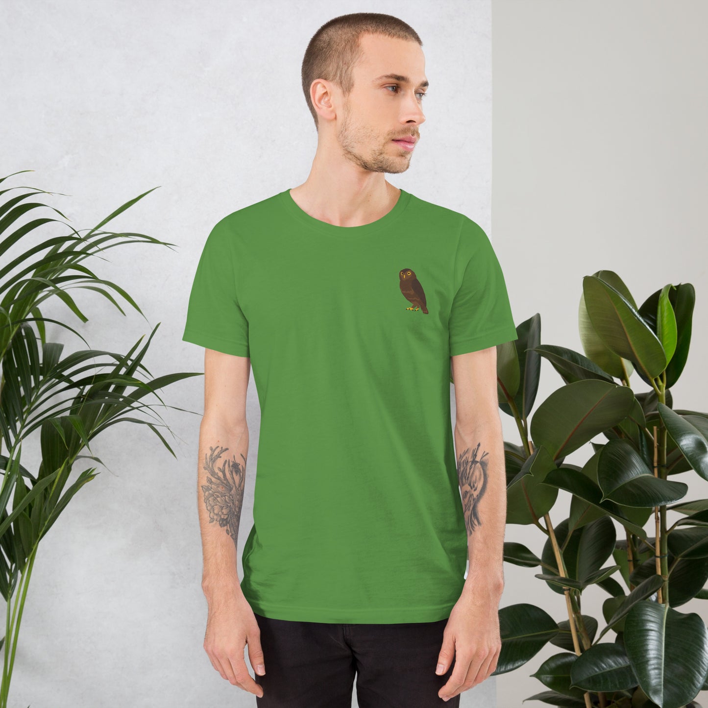 Owl Cotton T-Shirt - Embroidered - Wildlife Soul Owl Cotton T-Shirt - Embroidered