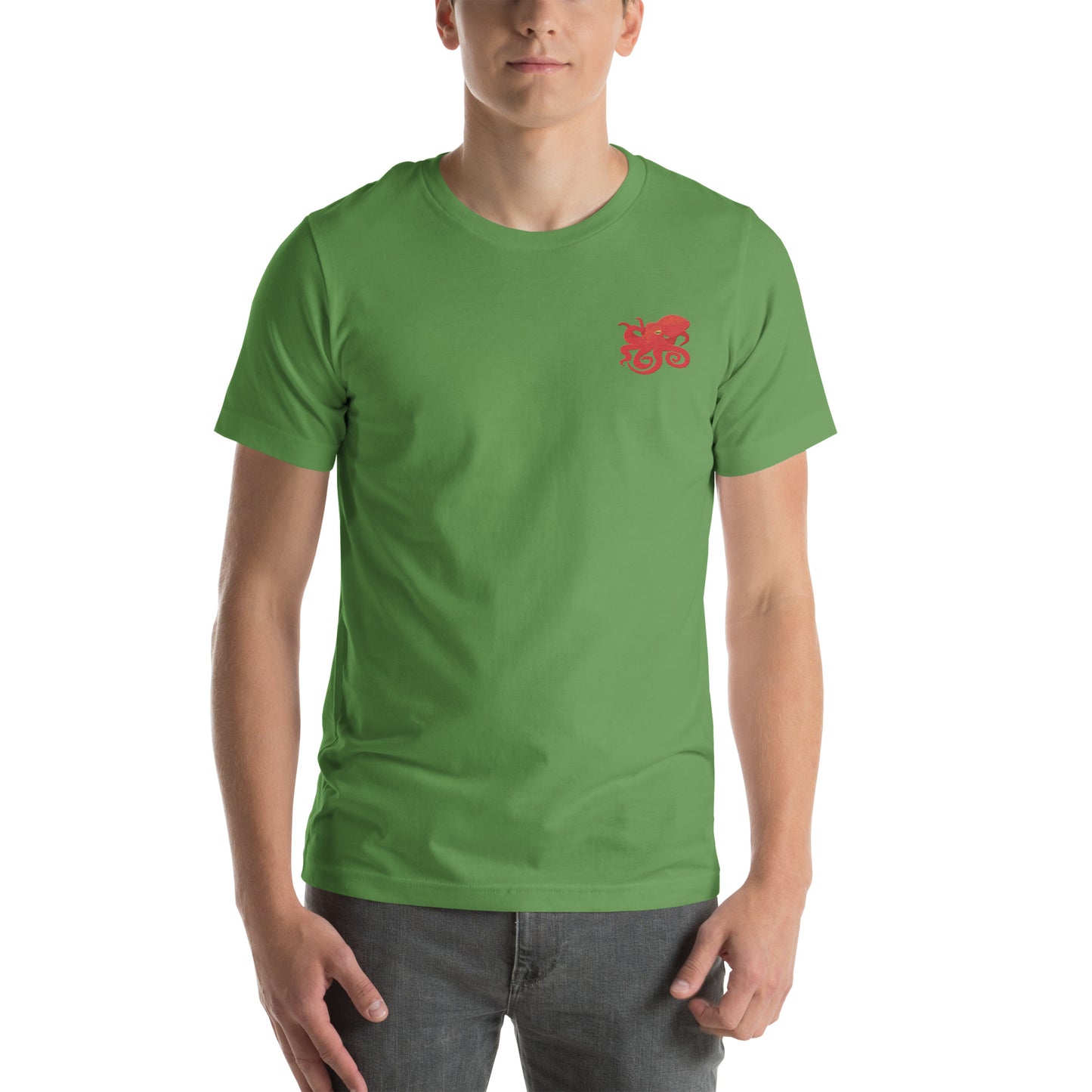 Octopus Cotton T-Shirt - Embroidered - Wildlife Soul Octopus Cotton T-Shirt - Embroidered