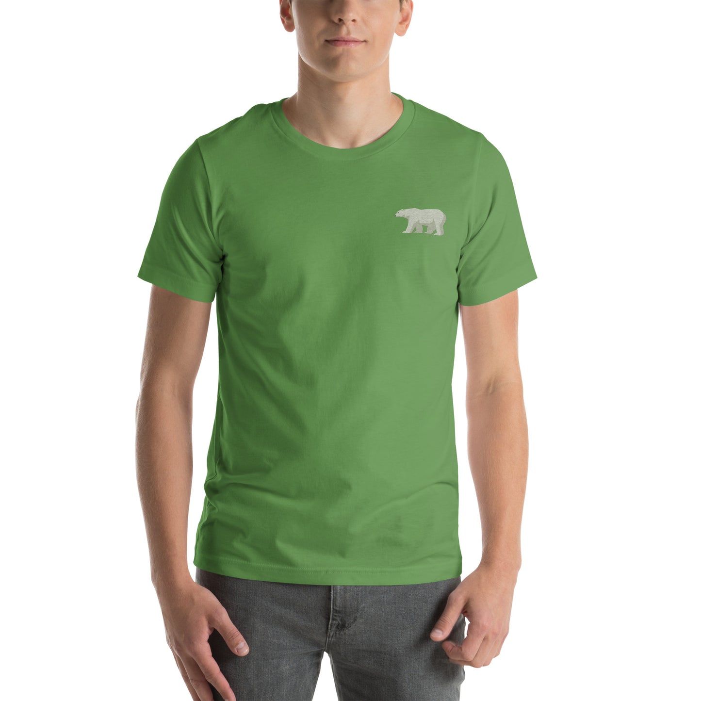 White Bear Cotton T-Shirt - Embroidered - Wildlife Soul White Bear Cotton T-Shirt - Embroidered