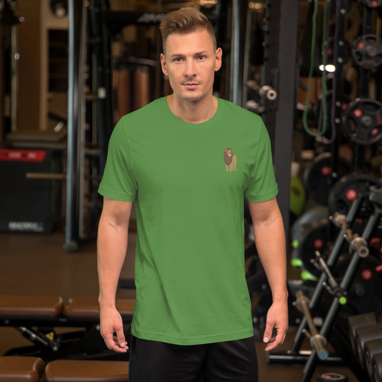 Lion Cotton T-Shirt - Embroidered - Wildlife Soul Lion Cotton T-Shirt - Embroidered