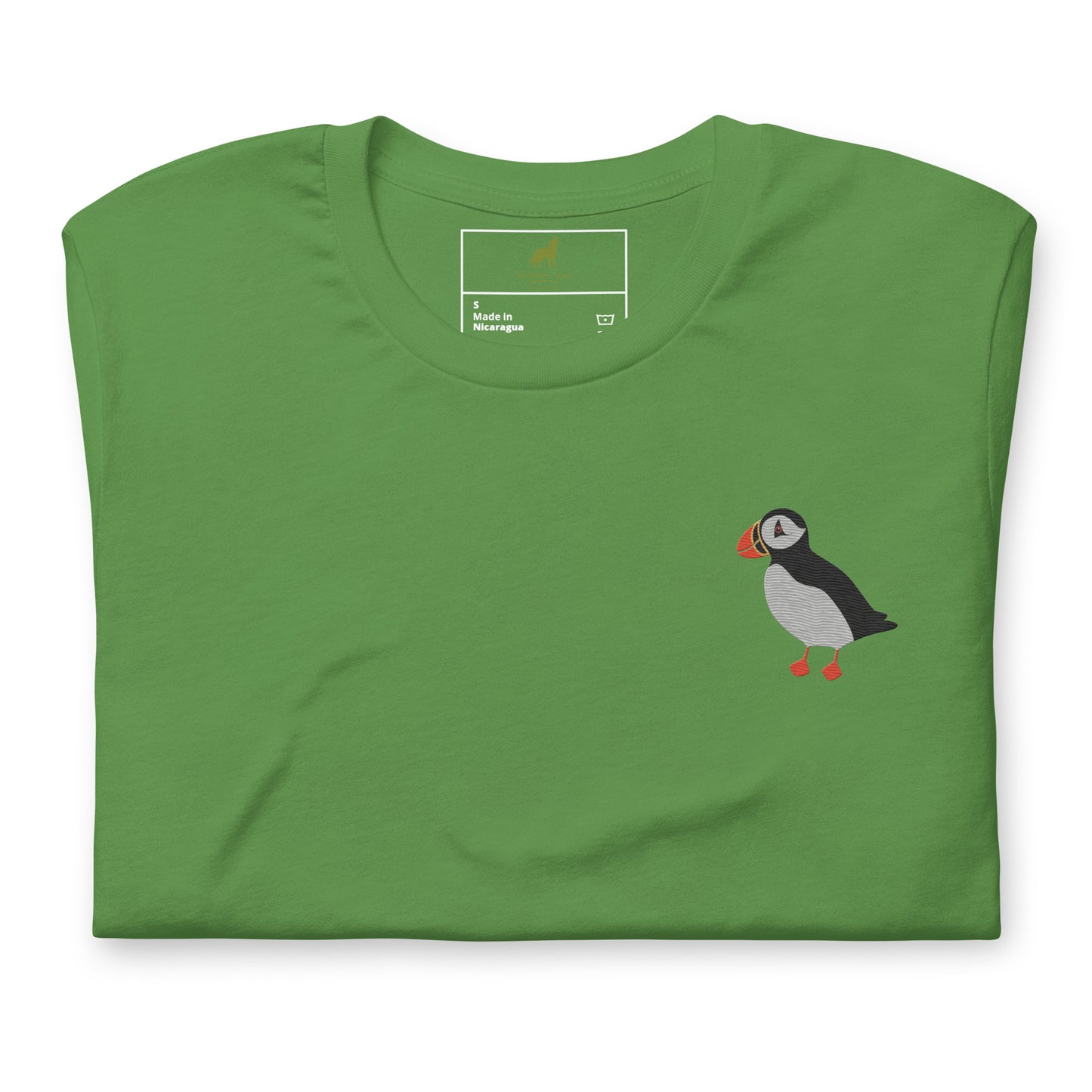 Puffin Cotton T-Shirt - Embroidered - Wildlife Soul Puffin Cotton T-Shirt - Embroidered