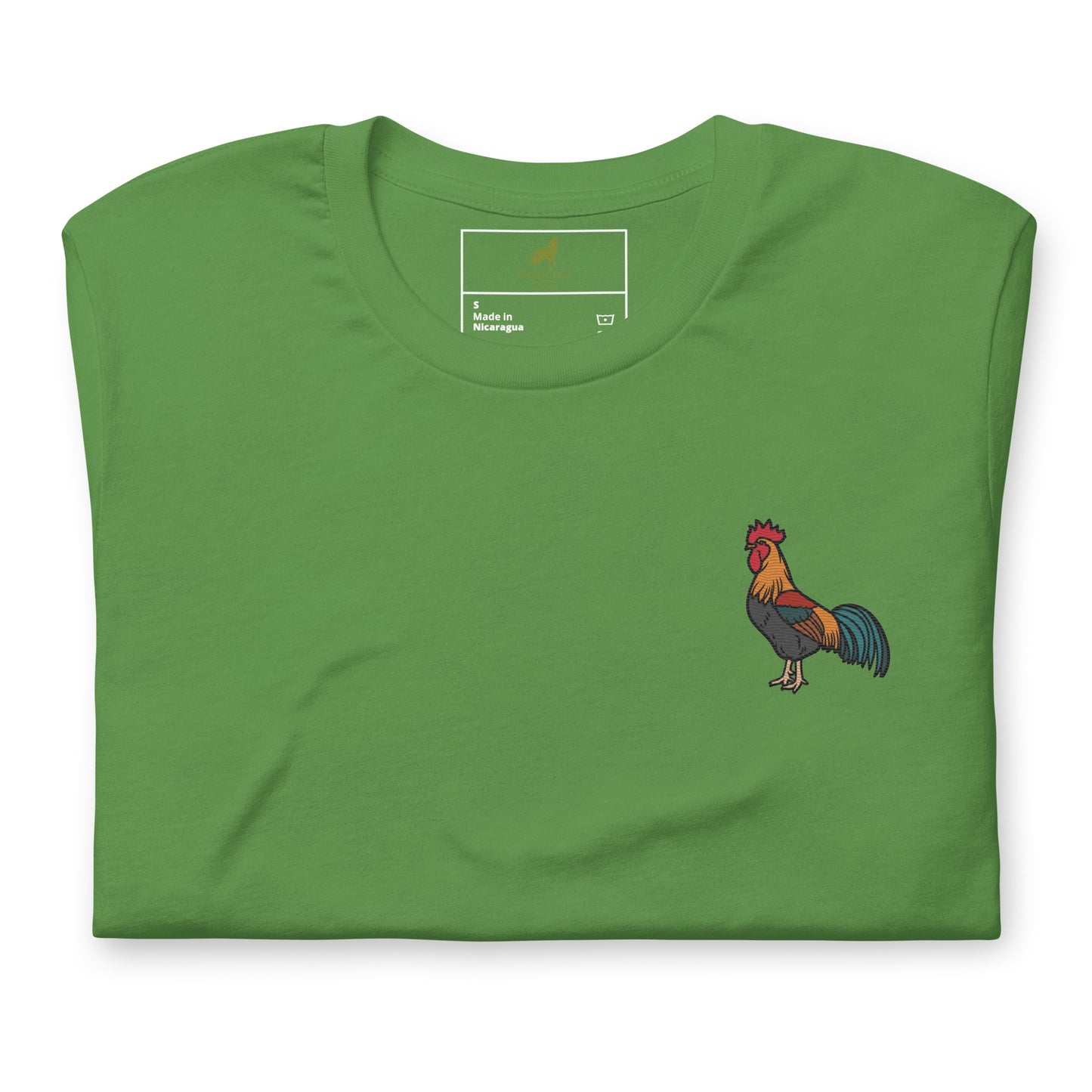 Rooster Cotton T-Shirt - Embroidered - Wildlife Soul Rooster Cotton T-Shirt - Embroidered