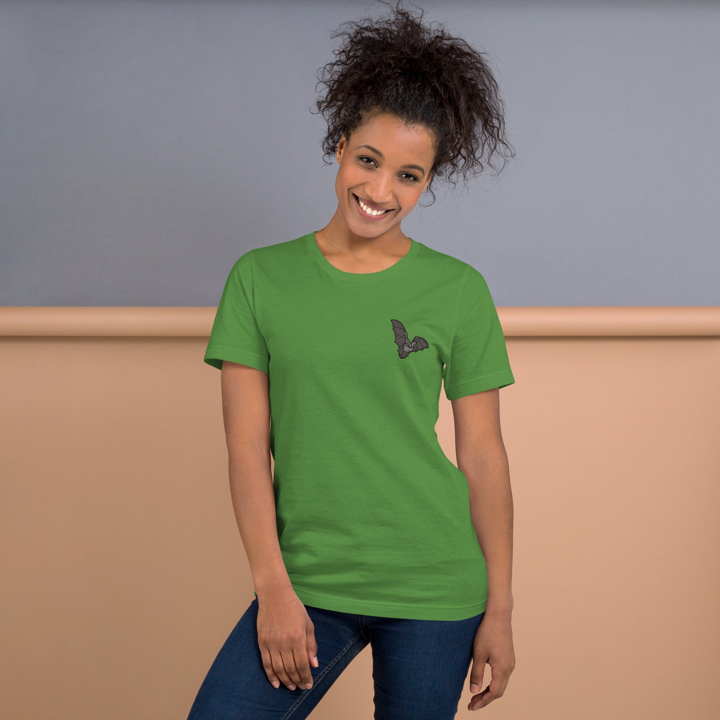 Bat Cotton T-Shirt - Embroidered - Wildlife Soul Bat Cotton T-Shirt - Embroidered