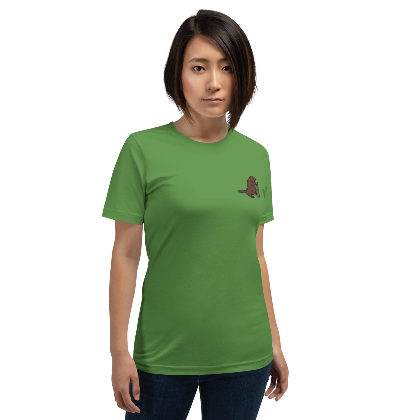 Beaver Cotton T-Shirt - Embroidered - Wildlife Soul Beaver Cotton T-Shirt - Embroidered