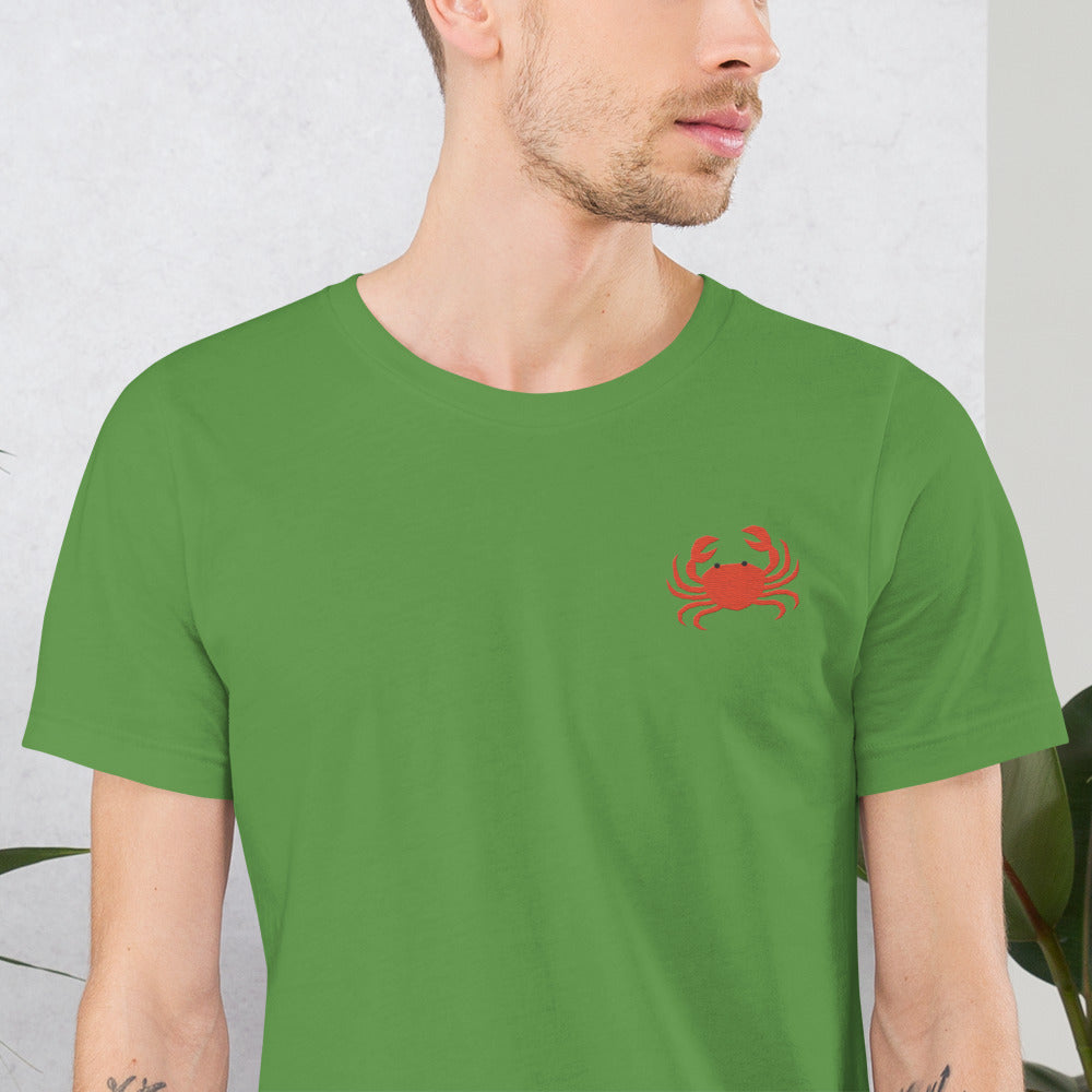 Crab Cotton T-Shirt - Embroidered - Wildlife Soul Crab Cotton T-Shirt - Embroidered