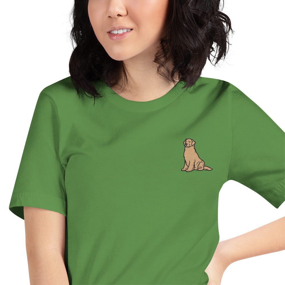 Golden Retriever Cotton T-Shirt - Embroidered - Wildlife Soul Golden Retriever Cotton T-Shirt - Embroidered