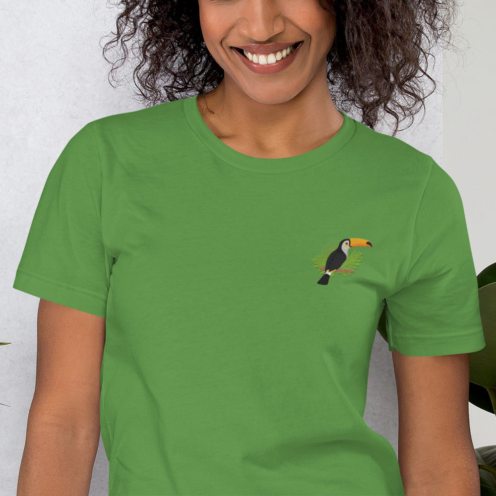 Toucan Cotton T-Shirt - Embroidered - Wildlife Soul Toucan Cotton T-Shirt - Embroidered