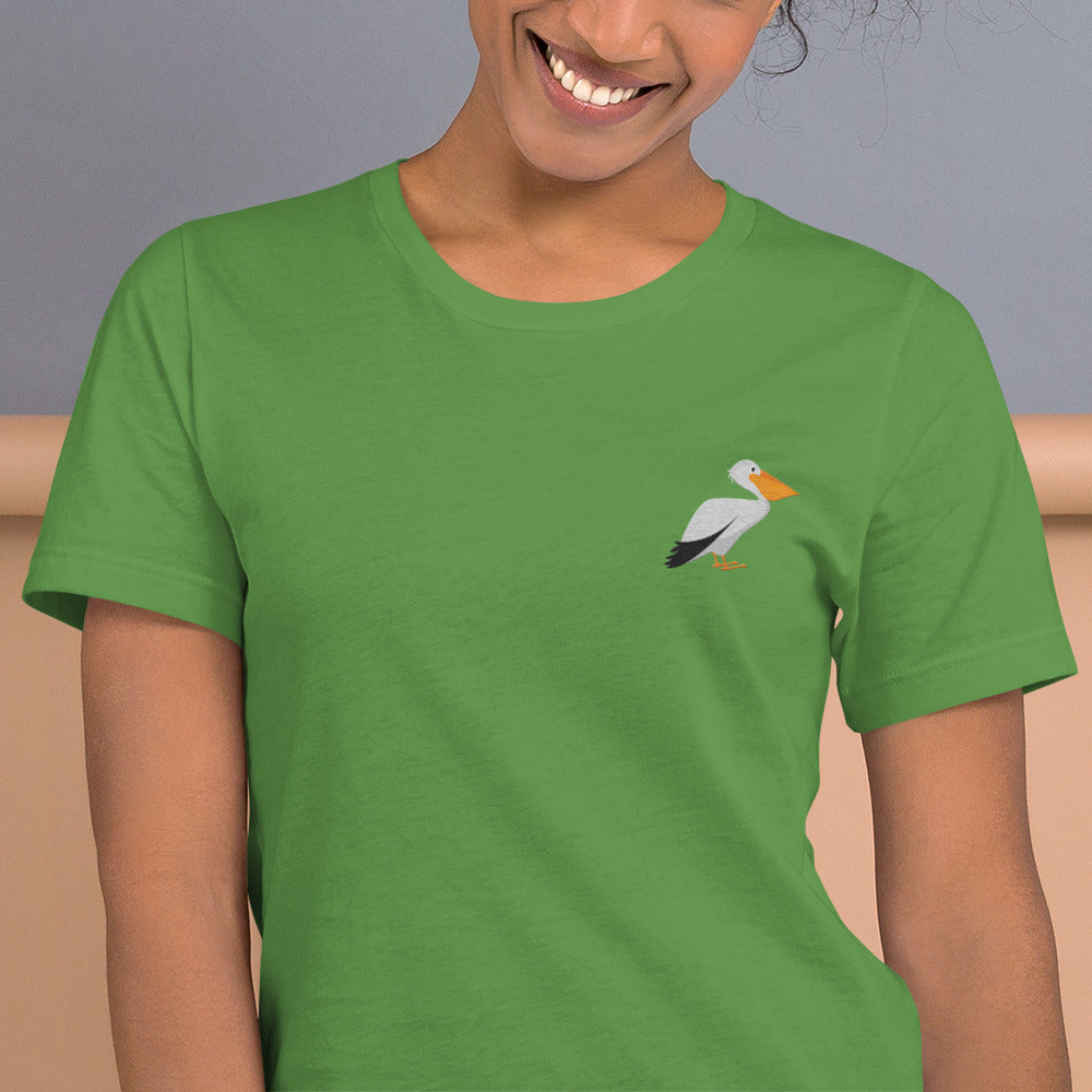 Pelican Cotton T-Shirt - Embroidered - Wildlife Soul Pelican Cotton T-Shirt - Embroidered