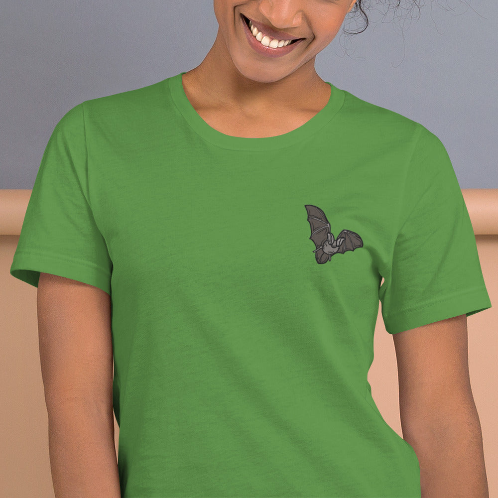 Bat Cotton T-Shirt - Embroidered - Wildlife Soul Bat Cotton T-Shirt - Embroidered
