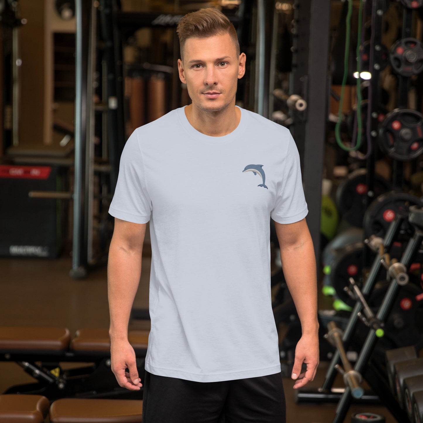 Dolphin Cotton T-Shirt - Embroidered - Wildlife Soul Dolphin Cotton T-Shirt - Embroidered