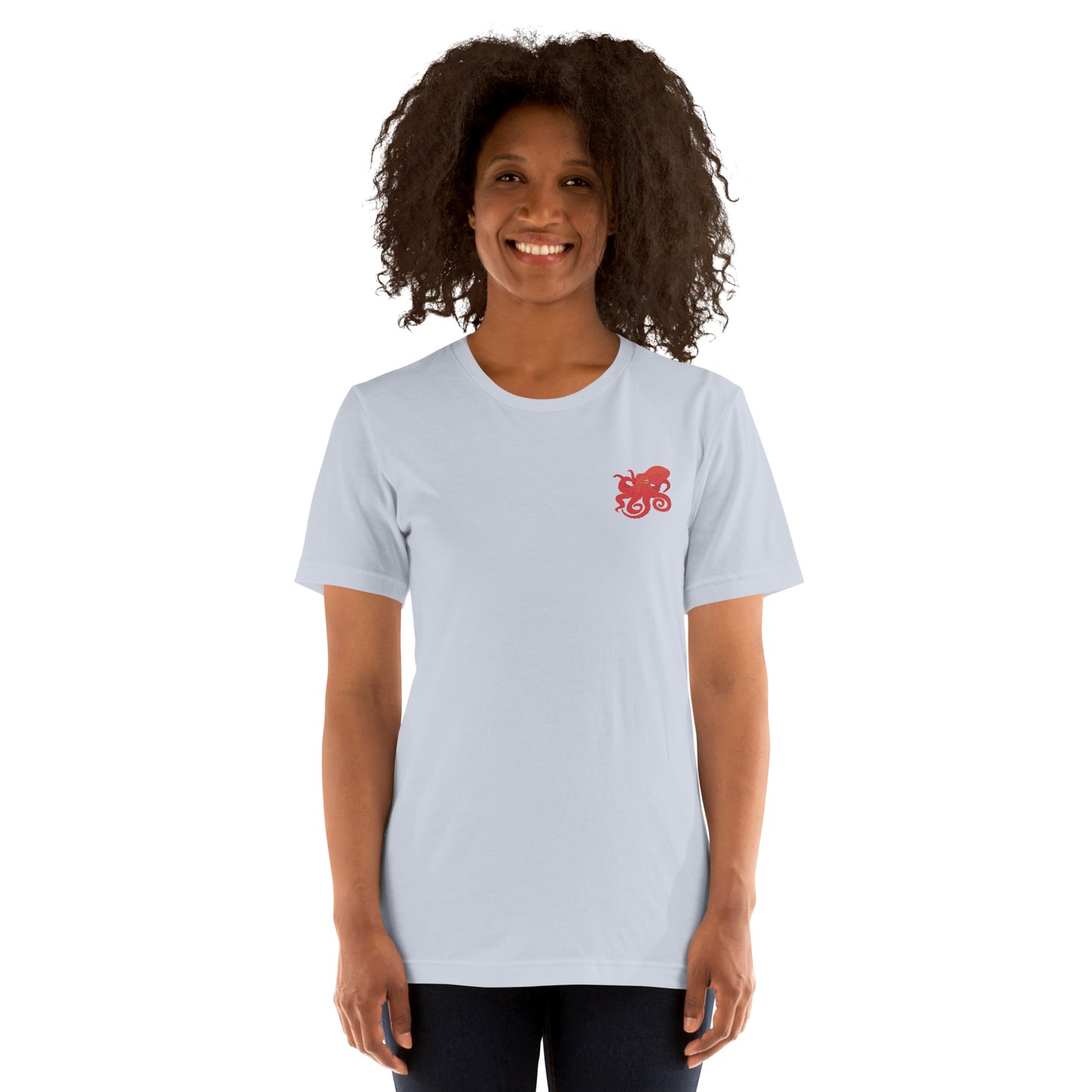 Octopus Cotton T-Shirt - Embroidered - Wildlife Soul Octopus Cotton T-Shirt - Embroidered