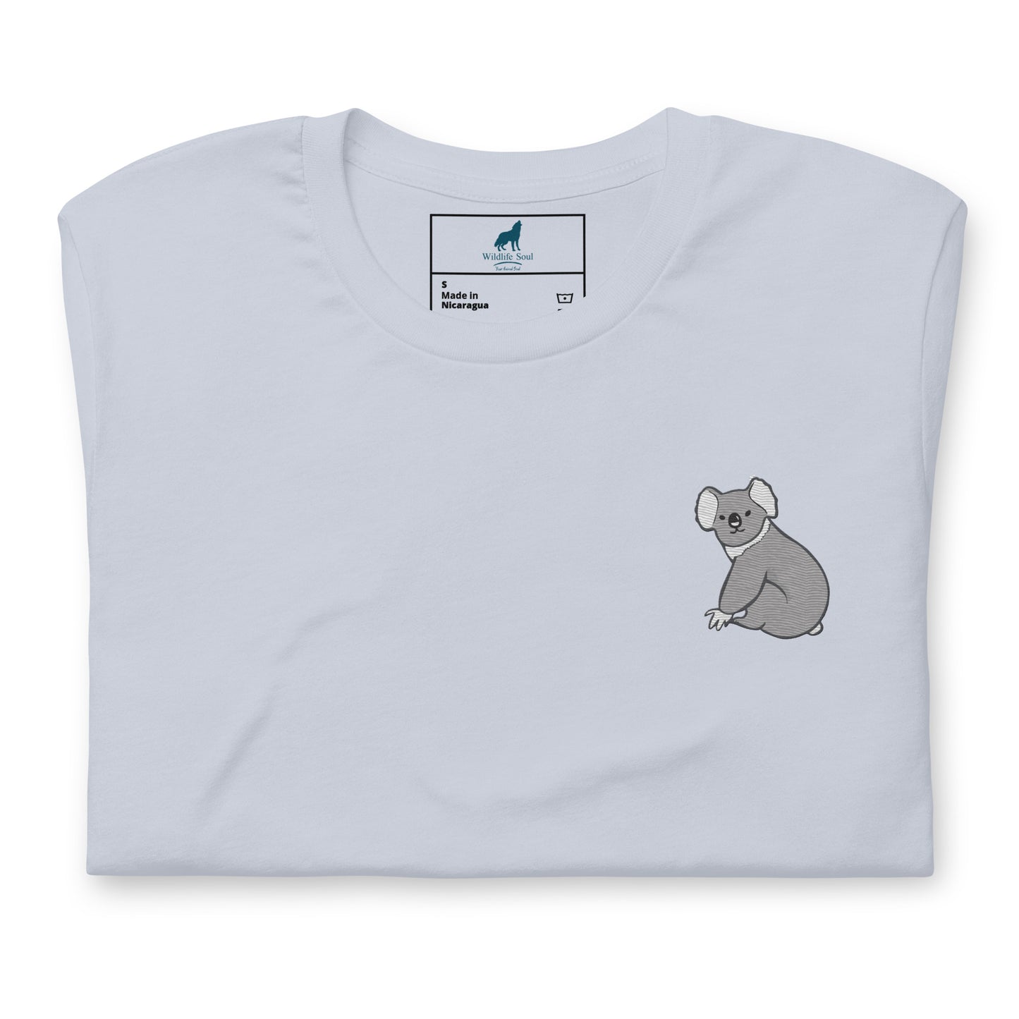 Koala Cotton T-Shirt - Embroidered - Wildlife Soul Koala Cotton T-Shirt - Embroidered