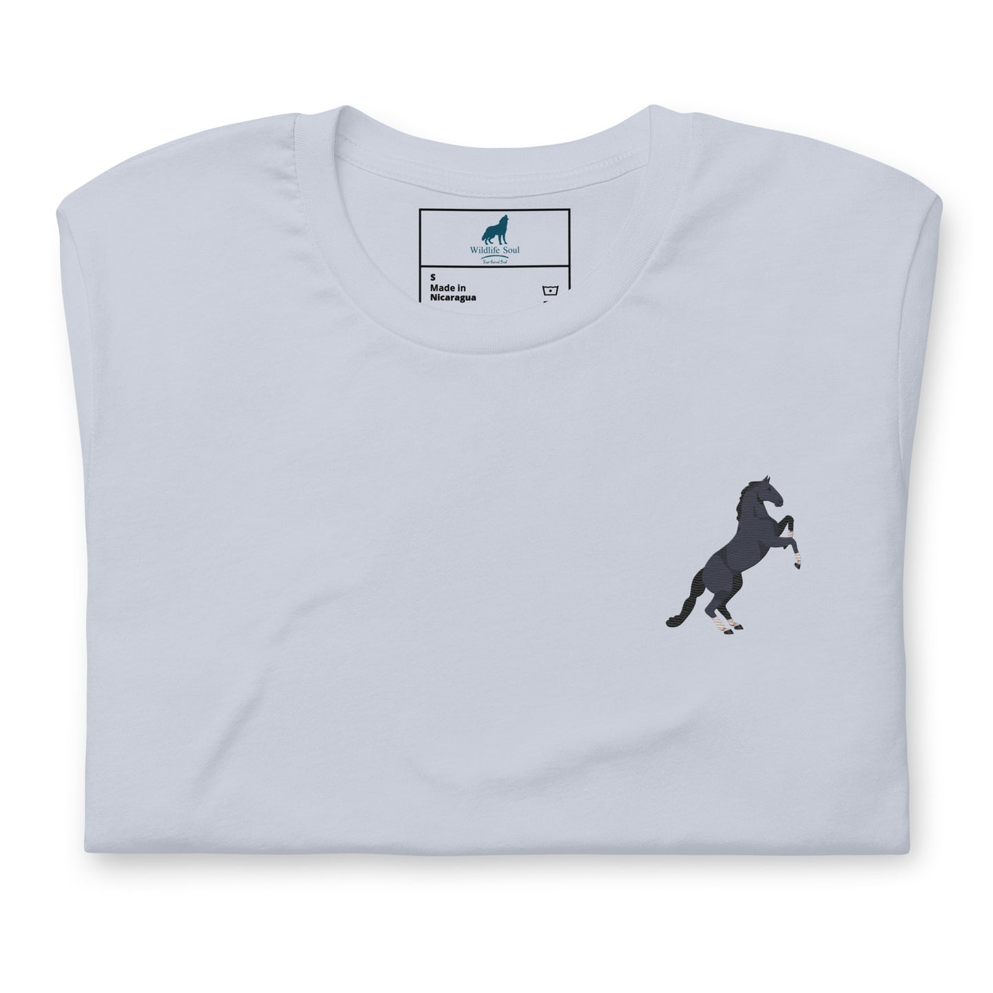 Horse Cotton T-Shirt - Embroidered - Wildlife Soul Horse Cotton T-Shirt - Embroidered