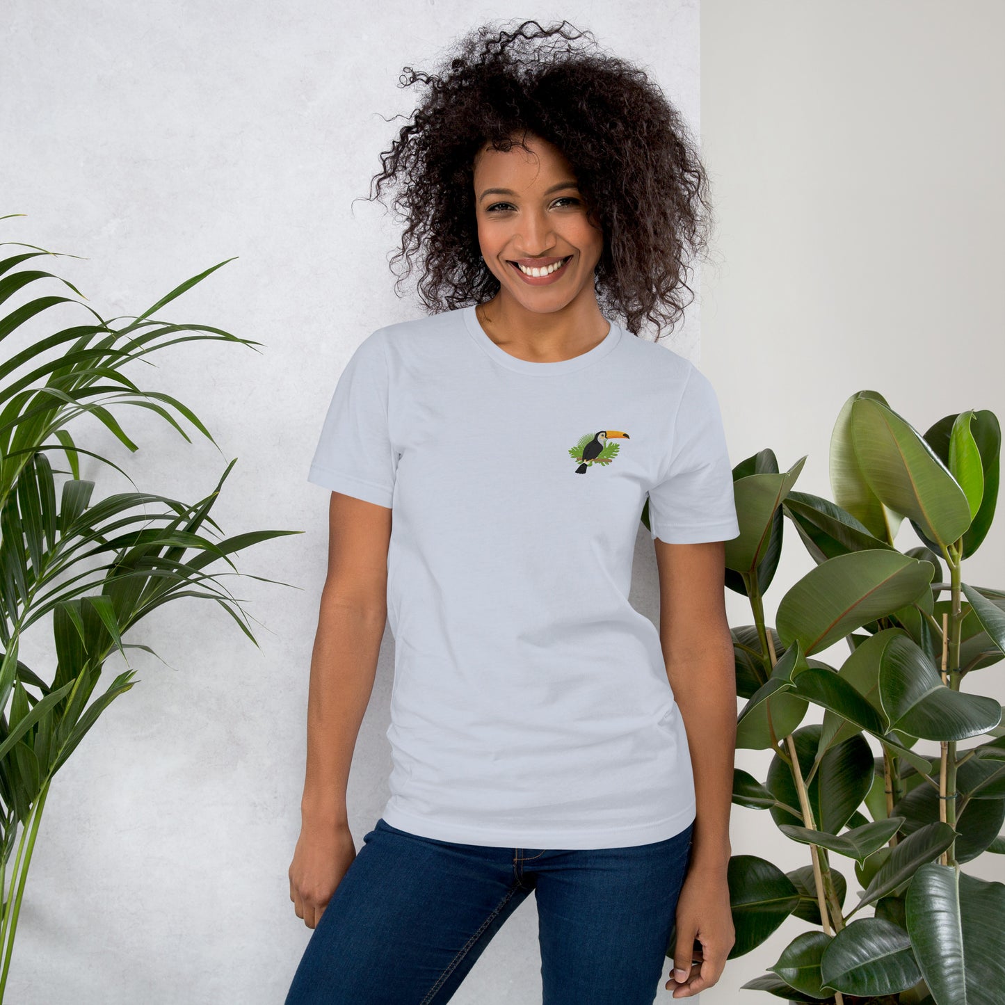 Toucan Cotton T-Shirt - Embroidered - Wildlife Soul Toucan Cotton T-Shirt - Embroidered