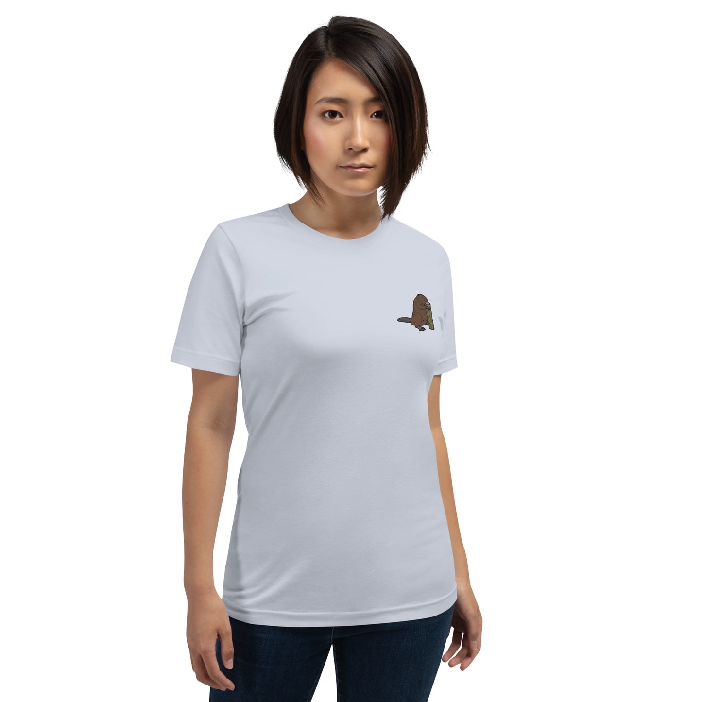 Beaver Cotton T-Shirt - Embroidered - Wildlife Soul Beaver Cotton T-Shirt - Embroidered