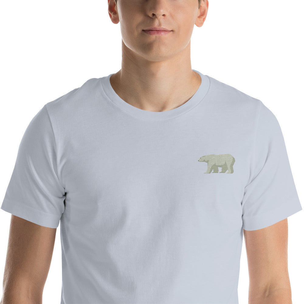 White Bear Cotton T-Shirt - Embroidered - Wildlife Soul White Bear Cotton T-Shirt - Embroidered