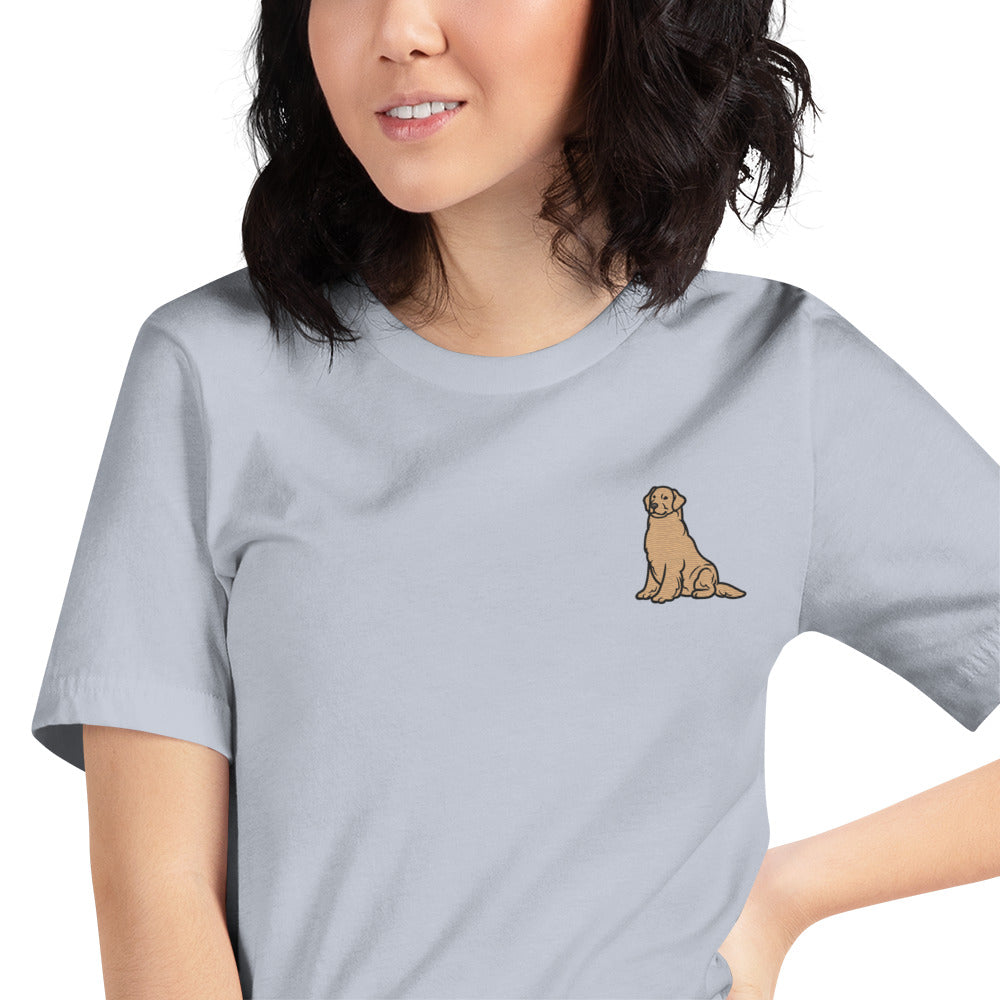 Golden Retriever Cotton T-Shirt - Embroidered - Wildlife Soul Golden Retriever Cotton T-Shirt - Embroidered