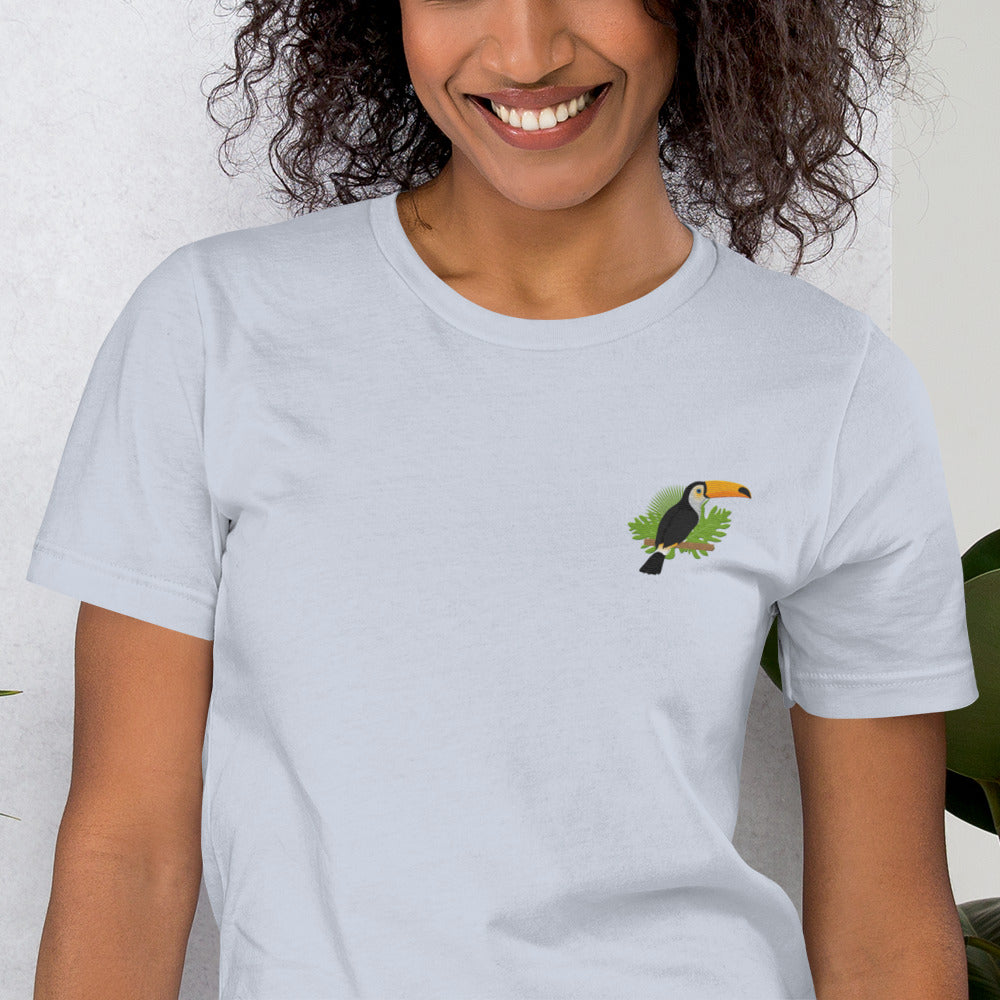 Toucan Cotton T-Shirt - Embroidered - Wildlife Soul Toucan Cotton T-Shirt - Embroidered