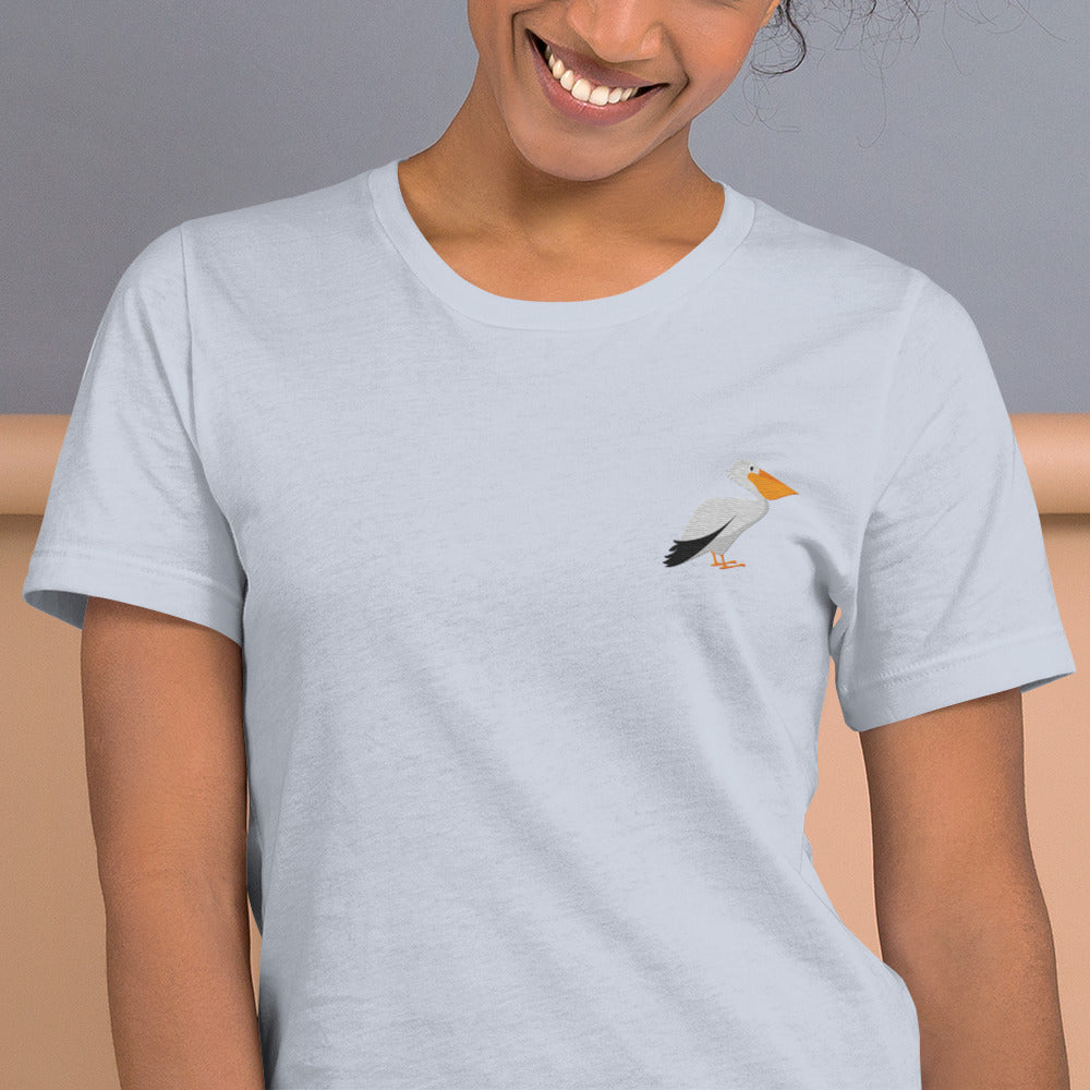 Pelican Cotton T-Shirt - Embroidered - Wildlife Soul Pelican Cotton T-Shirt - Embroidered