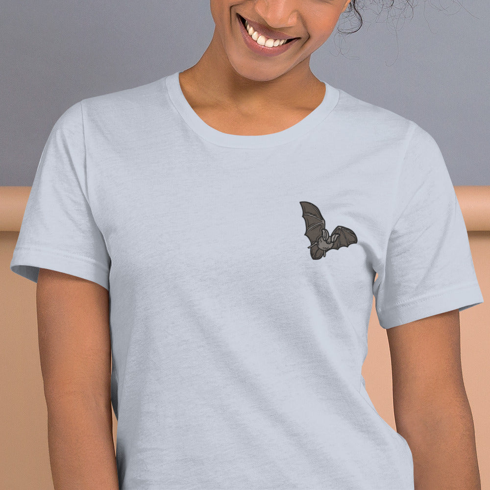 Bat Cotton T-Shirt - Embroidered - Wildlife Soul Bat Cotton T-Shirt - Embroidered