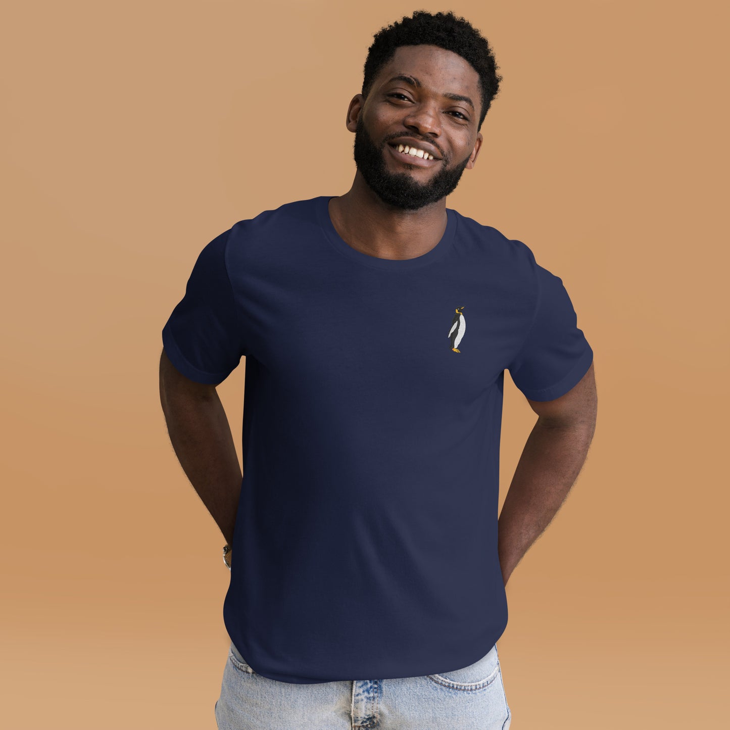 Penguin Cotton T-Shirt - Embroidered - Wildlife Soul Penguin Cotton T-Shirt - Embroidered