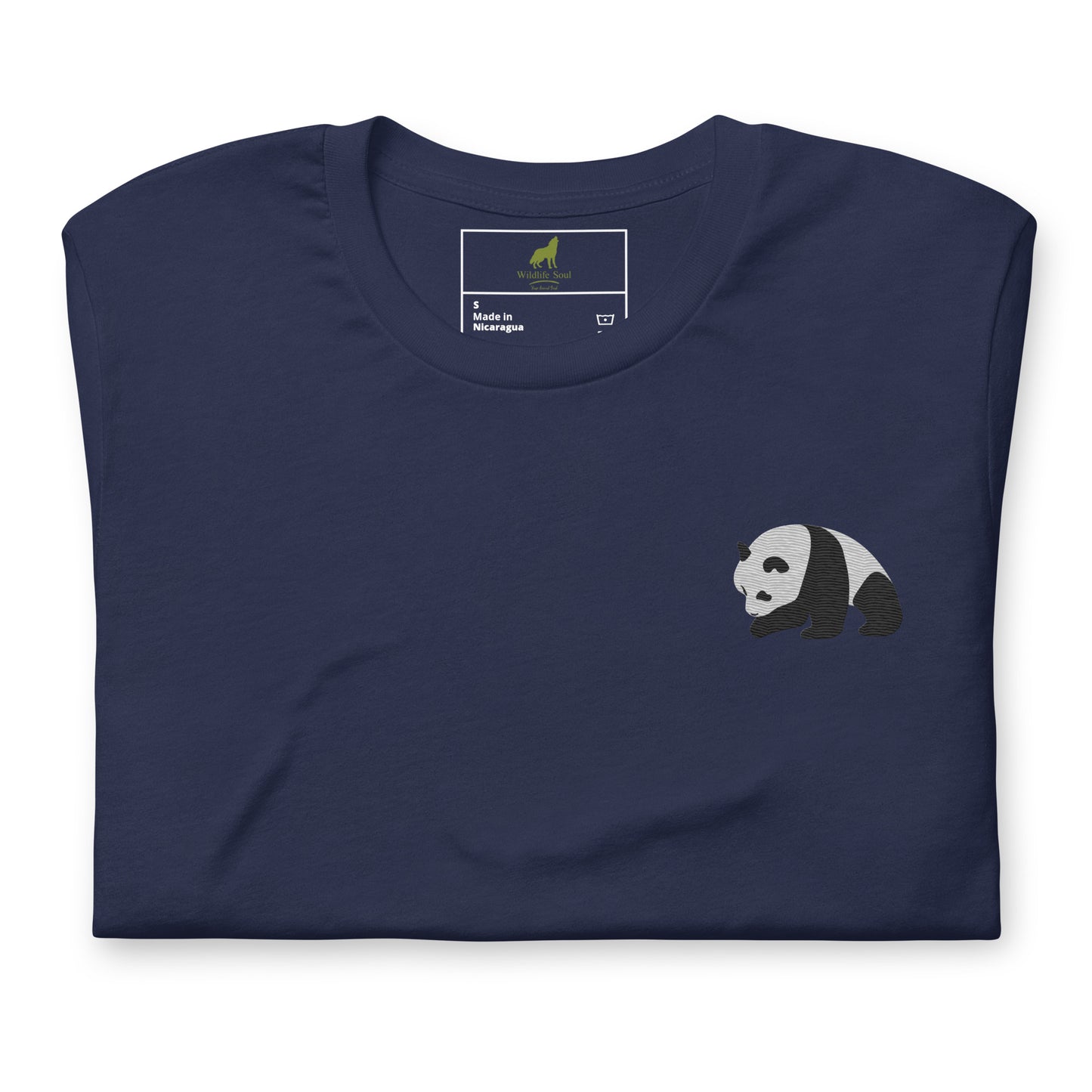 Panda Cotton T-Shirt - Embroidered - Wildlife Soul Panda Cotton T-Shirt - Embroidered