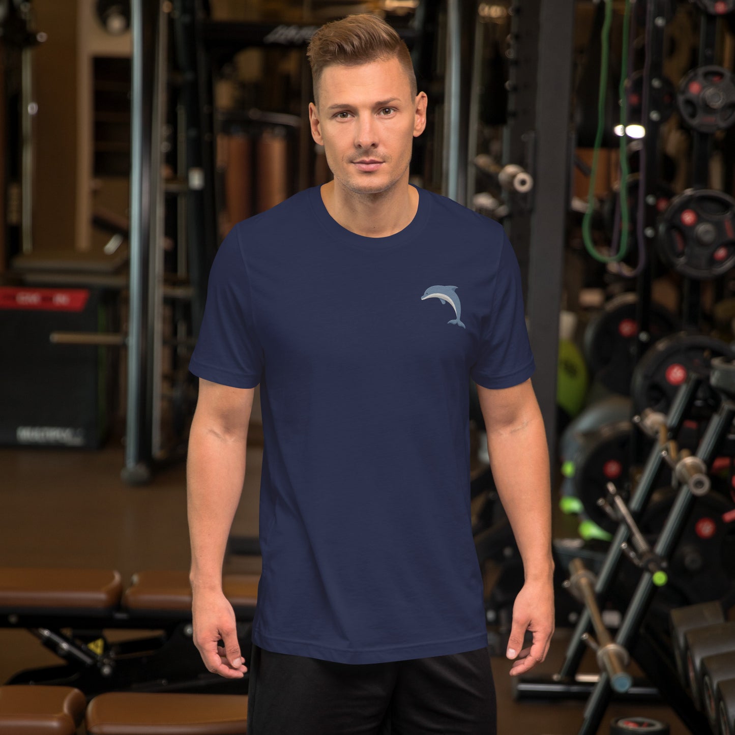 Dolphin Cotton T-Shirt - Embroidered - Wildlife Soul Dolphin Cotton T-Shirt - Embroidered