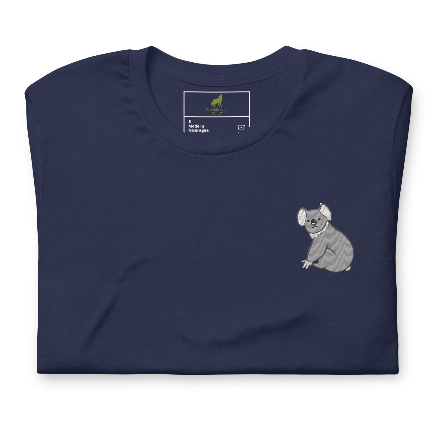 Koala Cotton T-Shirt - Embroidered - Wildlife Soul Koala Cotton T-Shirt - Embroidered