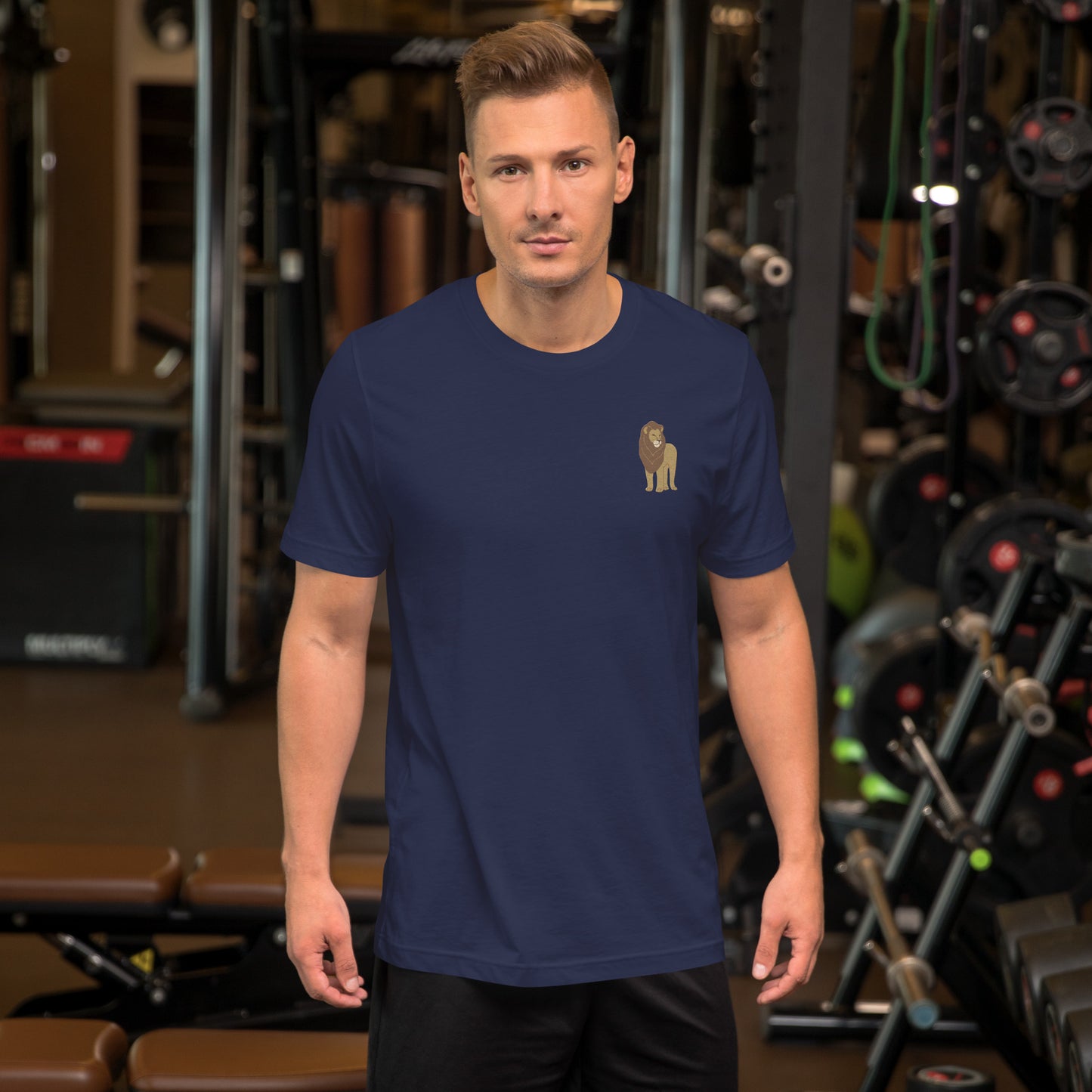 Lion Cotton T-Shirt - Embroidered - Wildlife Soul Lion Cotton T-Shirt - Embroidered