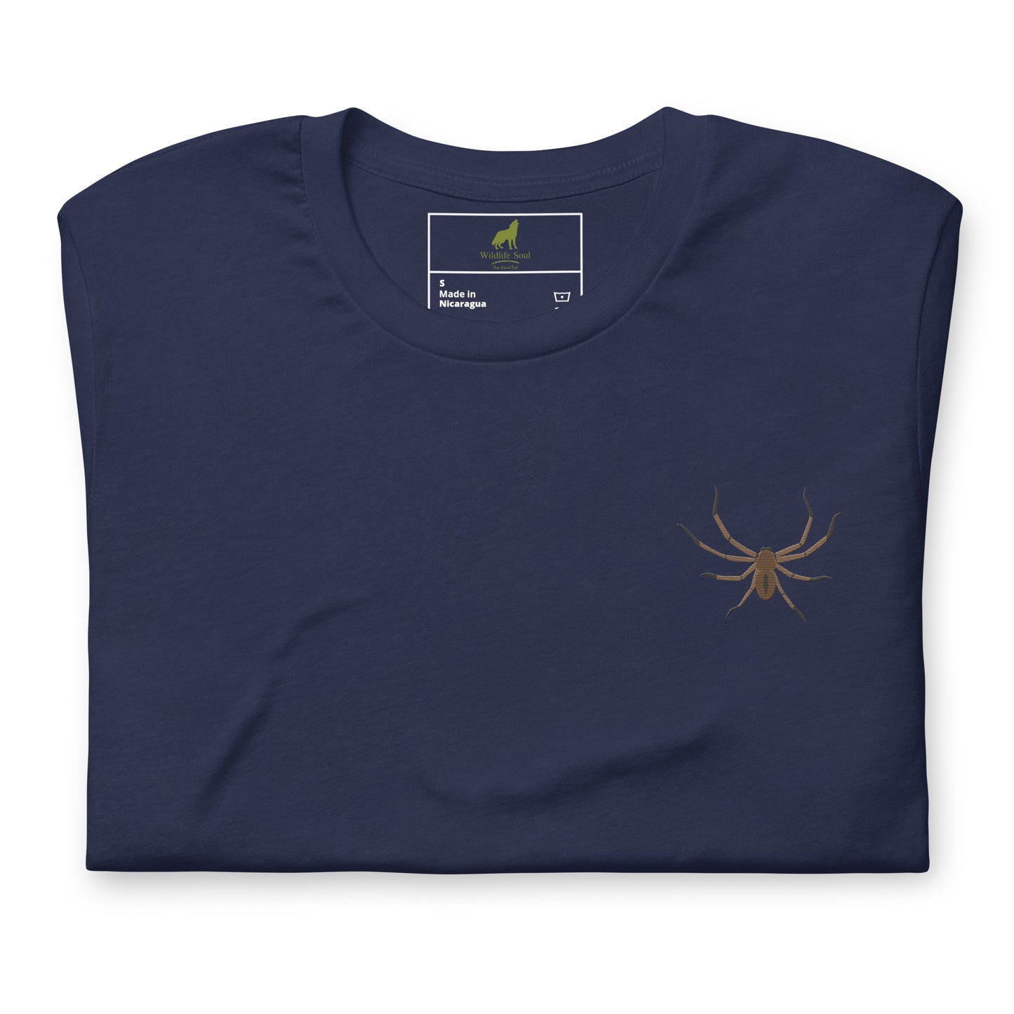Spider Cotton T-Shirt - Embroidered - Wildlife Soul Spider Cotton T-Shirt - Embroidered
