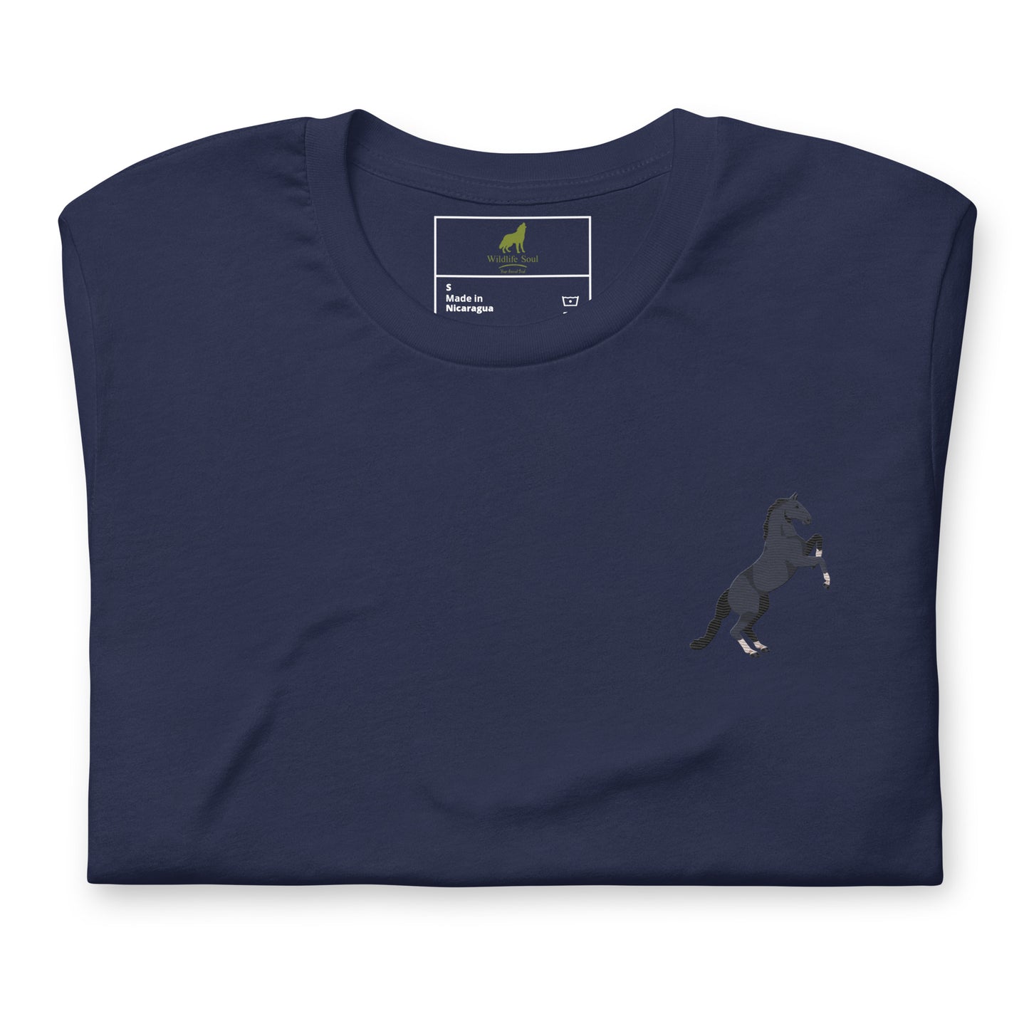 Horse Cotton T-Shirt - Embroidered - Wildlife Soul Horse Cotton T-Shirt - Embroidered