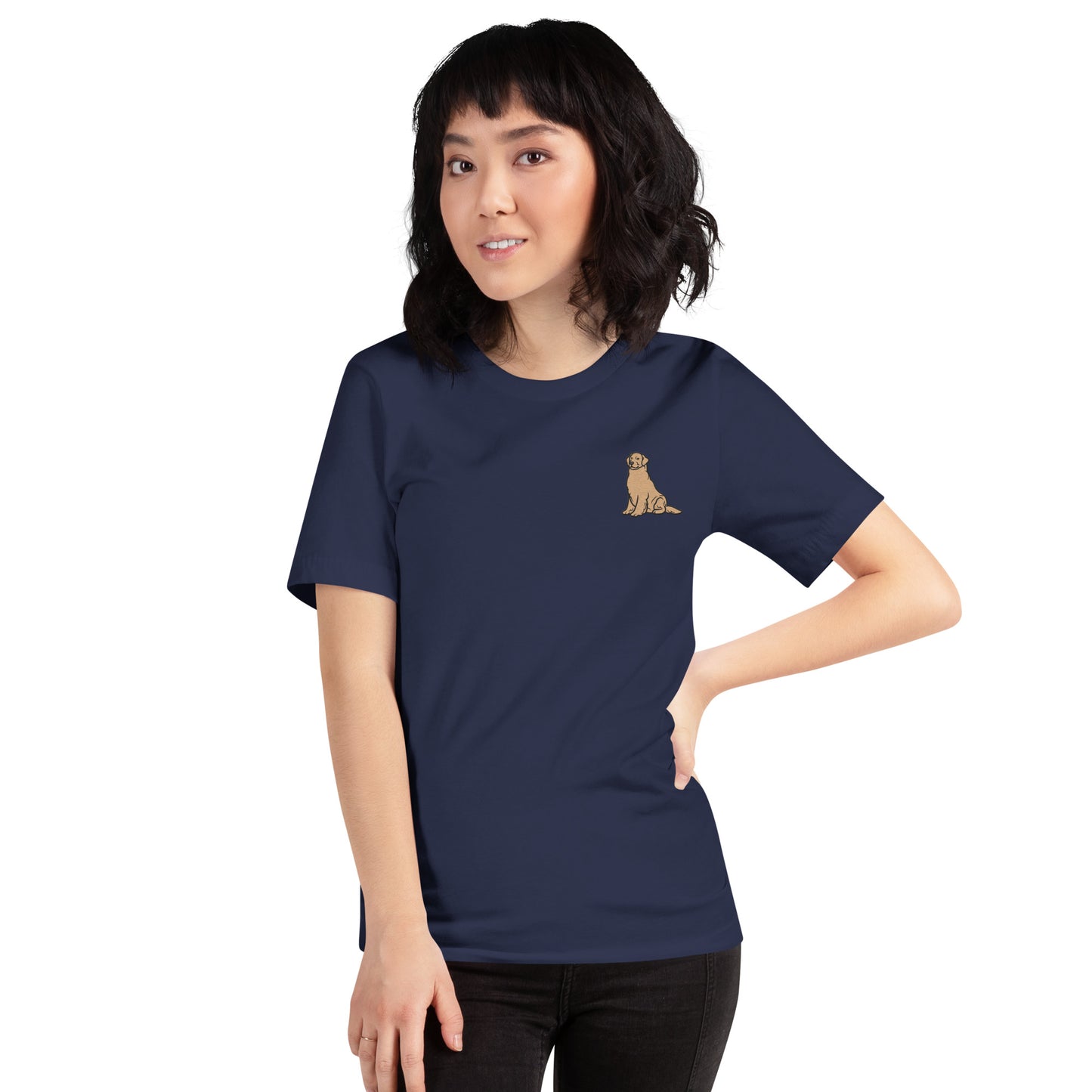 Golden Retriever Cotton T-Shirt - Embroidered - Wildlife Soul Golden Retriever Cotton T-Shirt - Embroidered