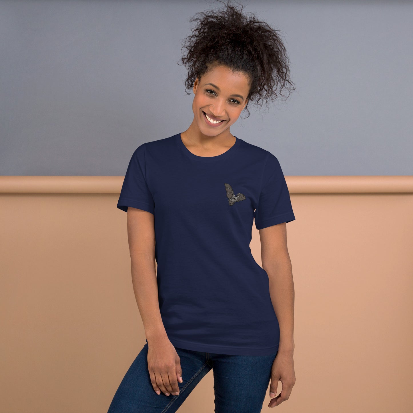 Bat Cotton T-Shirt - Embroidered - Wildlife Soul Bat Cotton T-Shirt - Embroidered