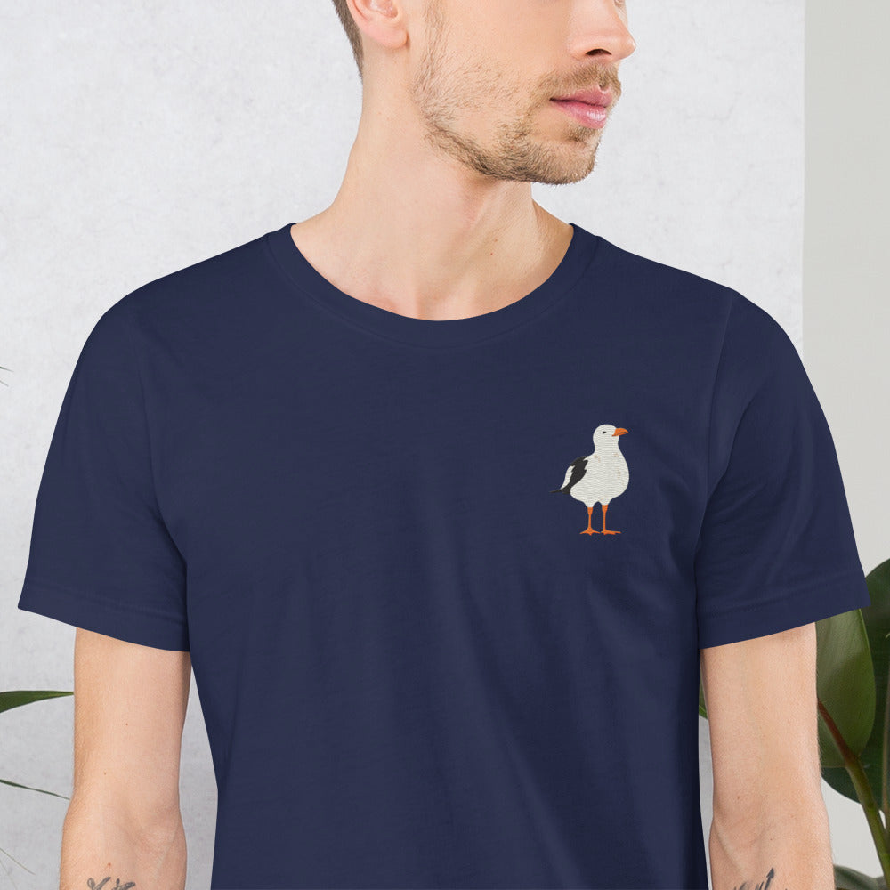 Seagull Cotton T-Shirt - Embroidered - Wildlife Soul Seagull Cotton T-Shirt - Embroidered