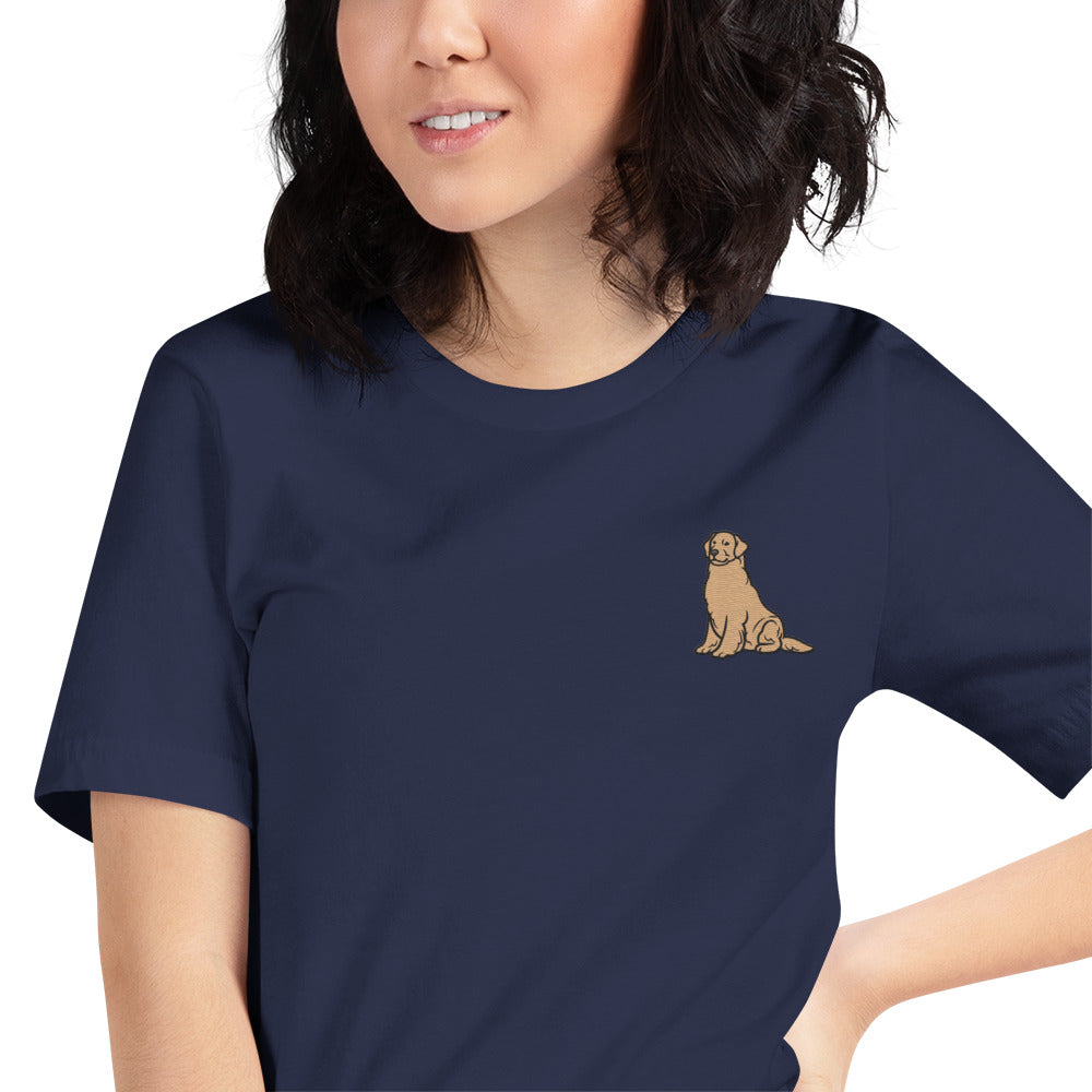 Golden Retriever Cotton T-Shirt - Embroidered - Wildlife Soul Golden Retriever Cotton T-Shirt - Embroidered