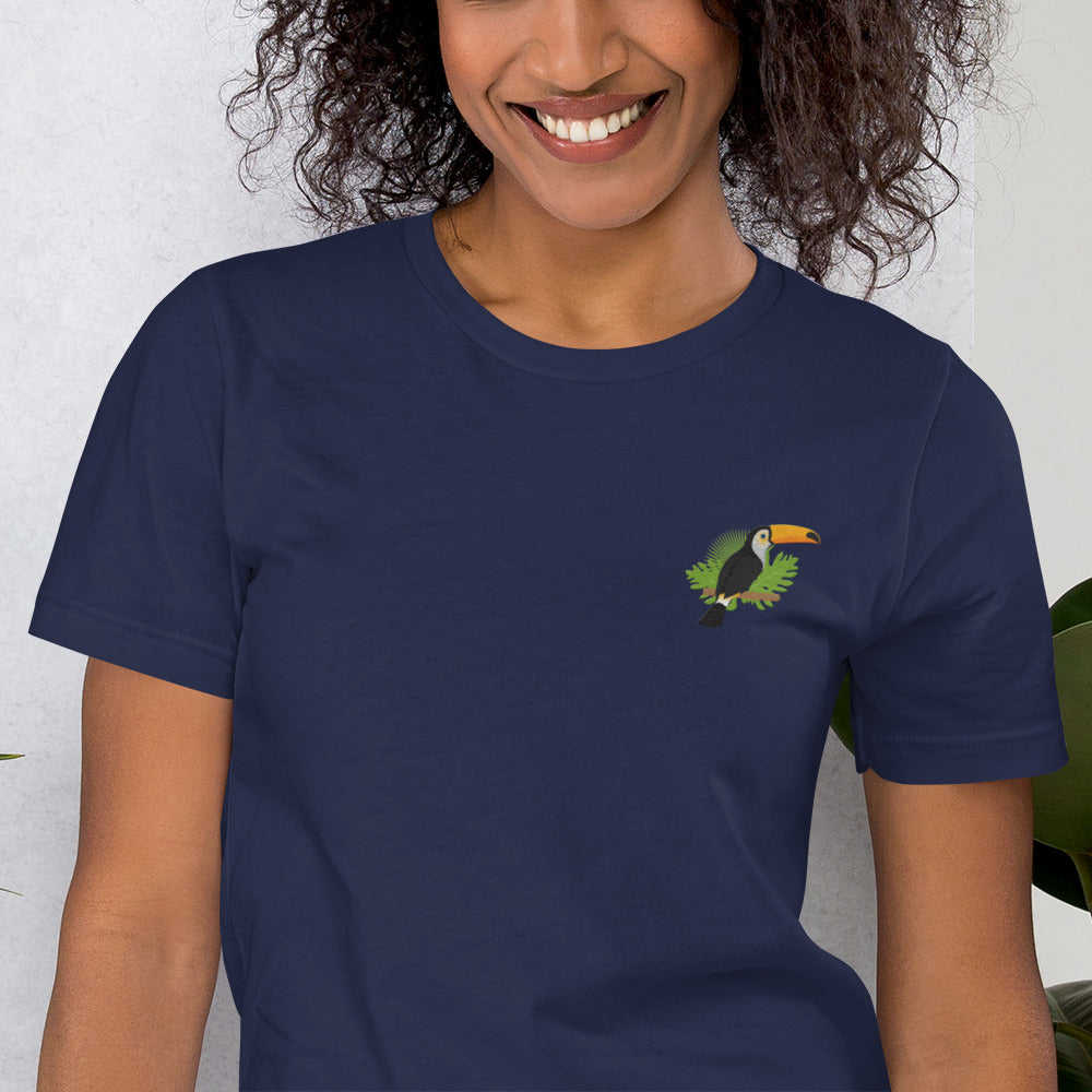 Toucan Cotton T-Shirt - Embroidered - Wildlife Soul Toucan Cotton T-Shirt - Embroidered