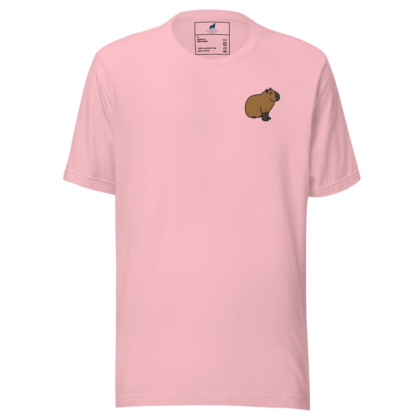 Capybara Cotton T-Shirt - Embroidered - Wildlife Soul Capybara Cotton T-Shirt - Embroidered