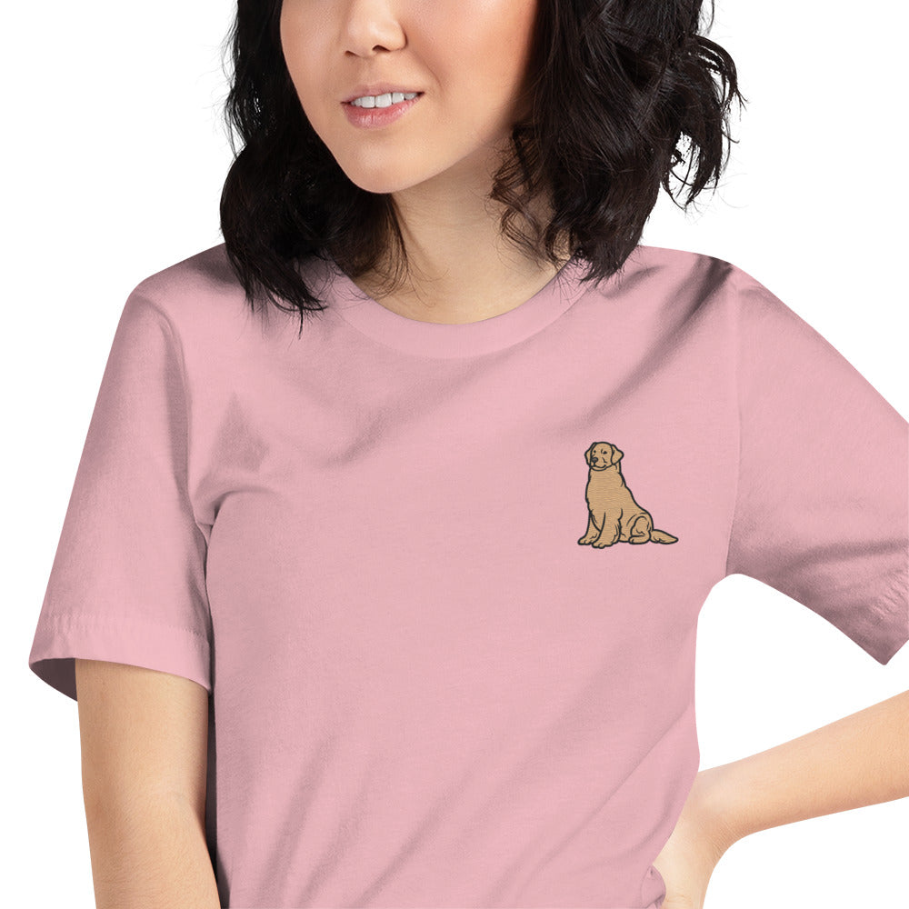 Golden Retriever Cotton T-Shirt - Embroidered - Wildlife Soul Golden Retriever Cotton T-Shirt - Embroidered