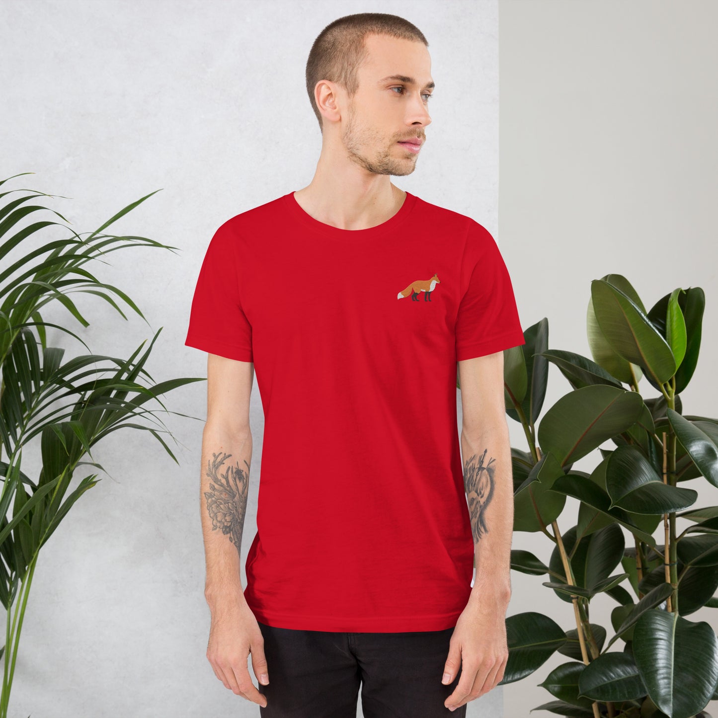 Fox Cotton T-Shirt - Embroidered - Wildlife Soul Fox Cotton T-Shirt - Embroidered