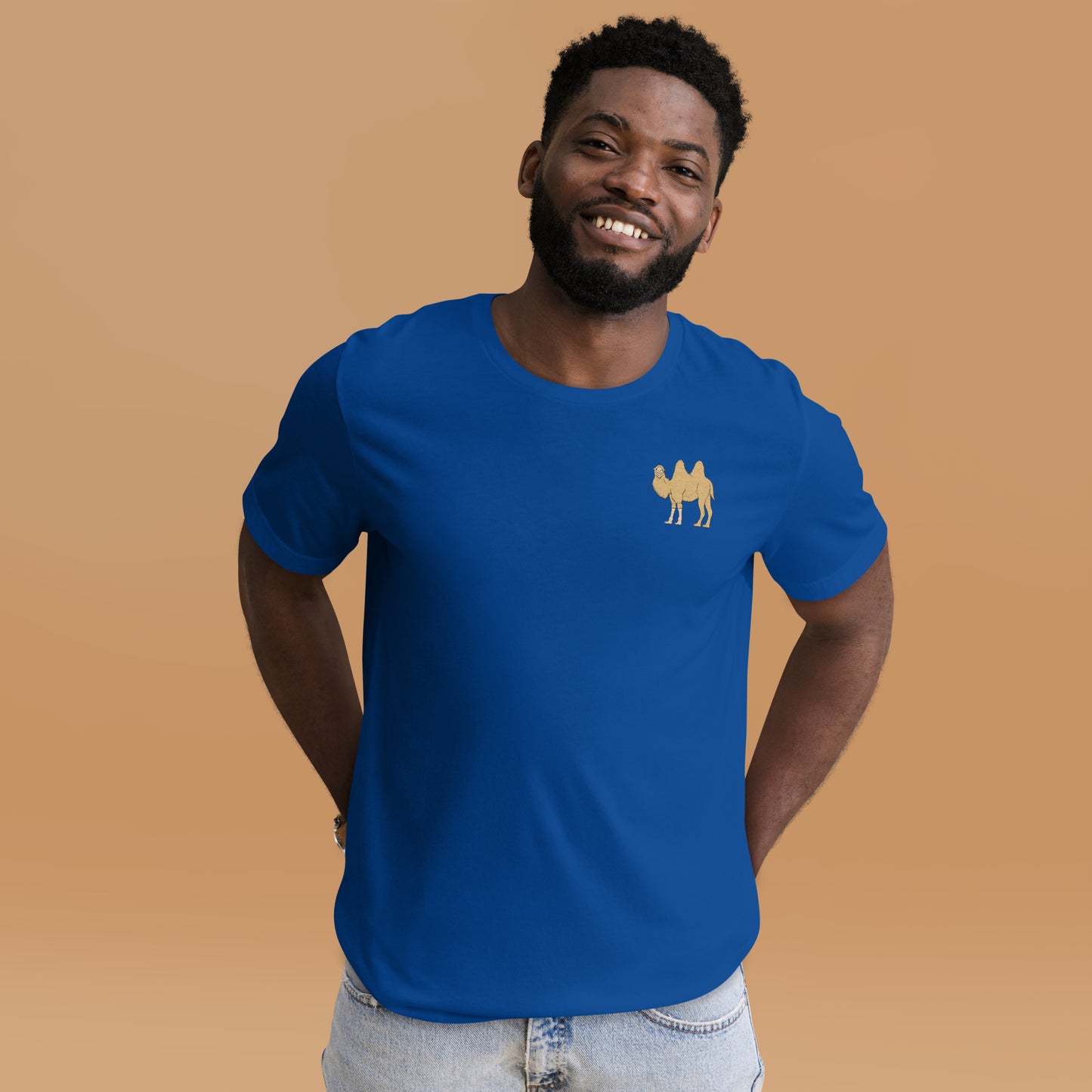 Camel Cotton T-Shirt - Embroidered - Wildlife Soul Camel Cotton T-Shirt - Embroidered
