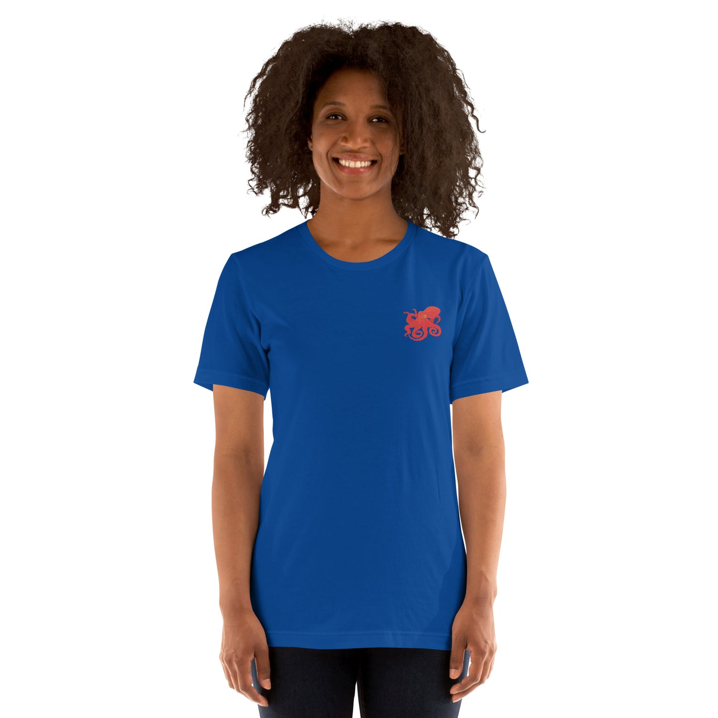 Octopus Cotton T-Shirt - Embroidered - Wildlife Soul Octopus Cotton T-Shirt - Embroidered