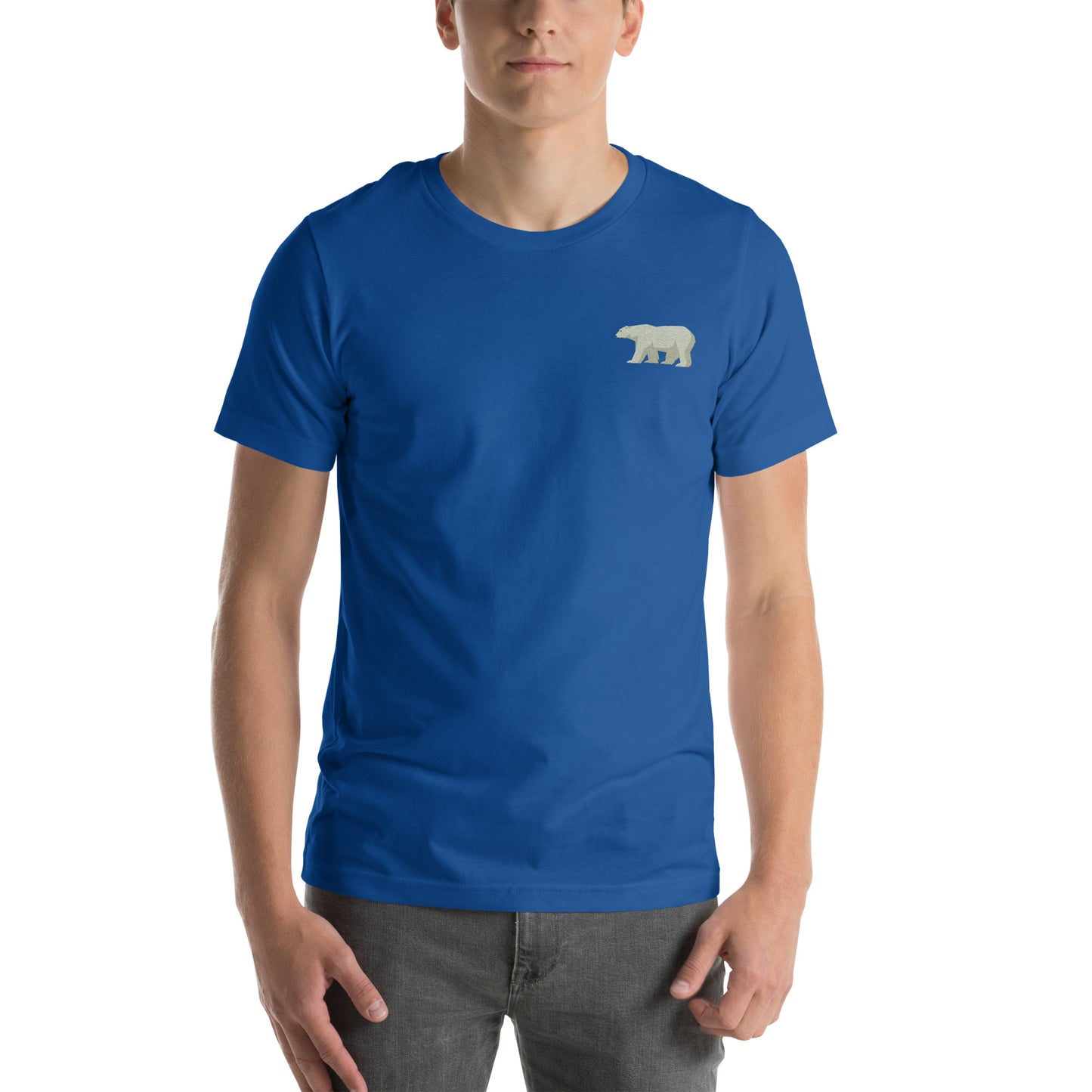 White Bear Cotton T-Shirt - Embroidered - Wildlife Soul White Bear Cotton T-Shirt - Embroidered