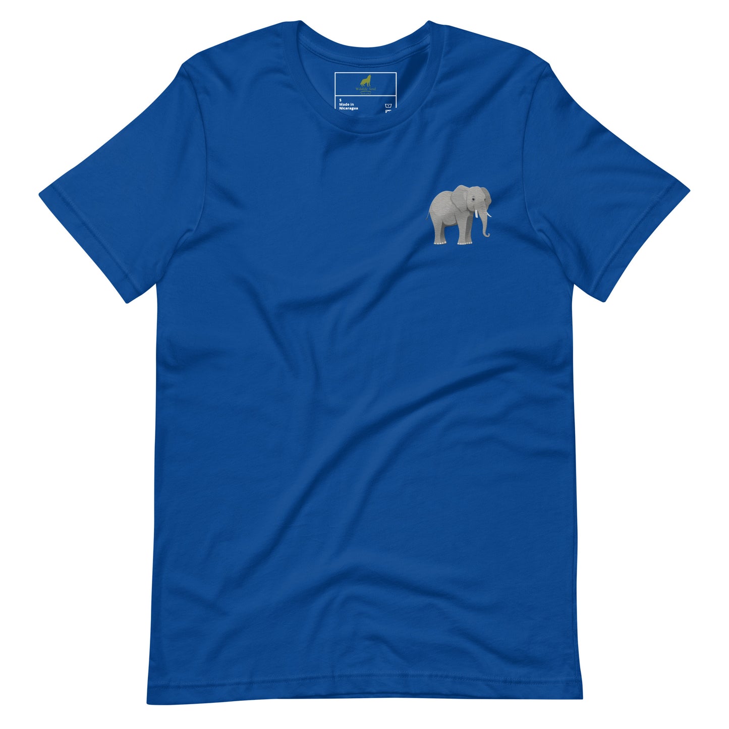 Elephant Cotton T-Shirt - Embroidered - Wildlife Soul Elephant Cotton T-Shirt - Embroidered