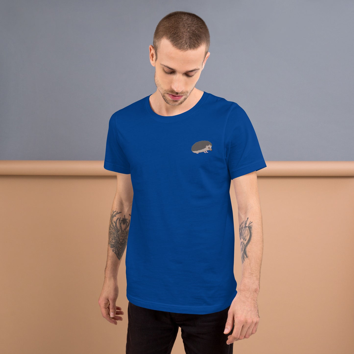 Hedgehog Cotton T-Shirt - Embroidered - Wildlife Soul Hedgehog Cotton T-Shirt - Embroidered