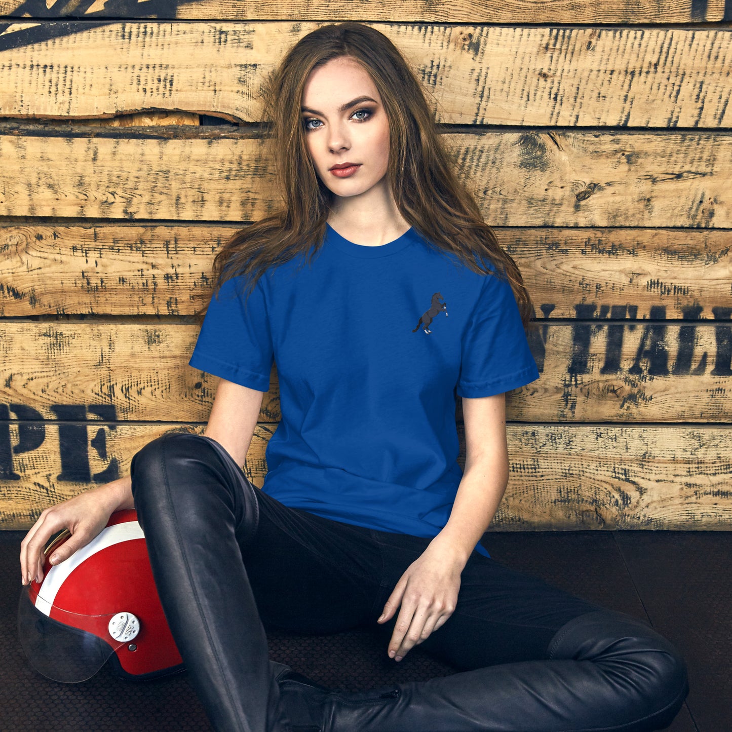 Horse Cotton T-Shirt - Embroidered - Wildlife Soul Horse Cotton T-Shirt - Embroidered